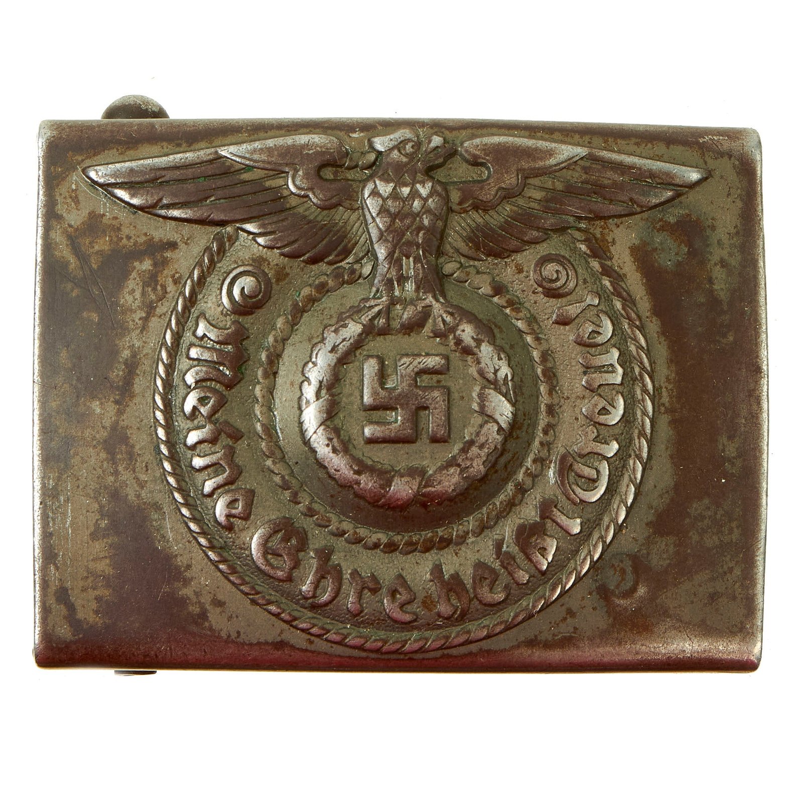 Buy Original German WWII SS EM/NCO Painted Steel Waist Belt Buckle by RODO Robert C. Dold - Schutzstaffel | Original Firearms Antique For Sale
