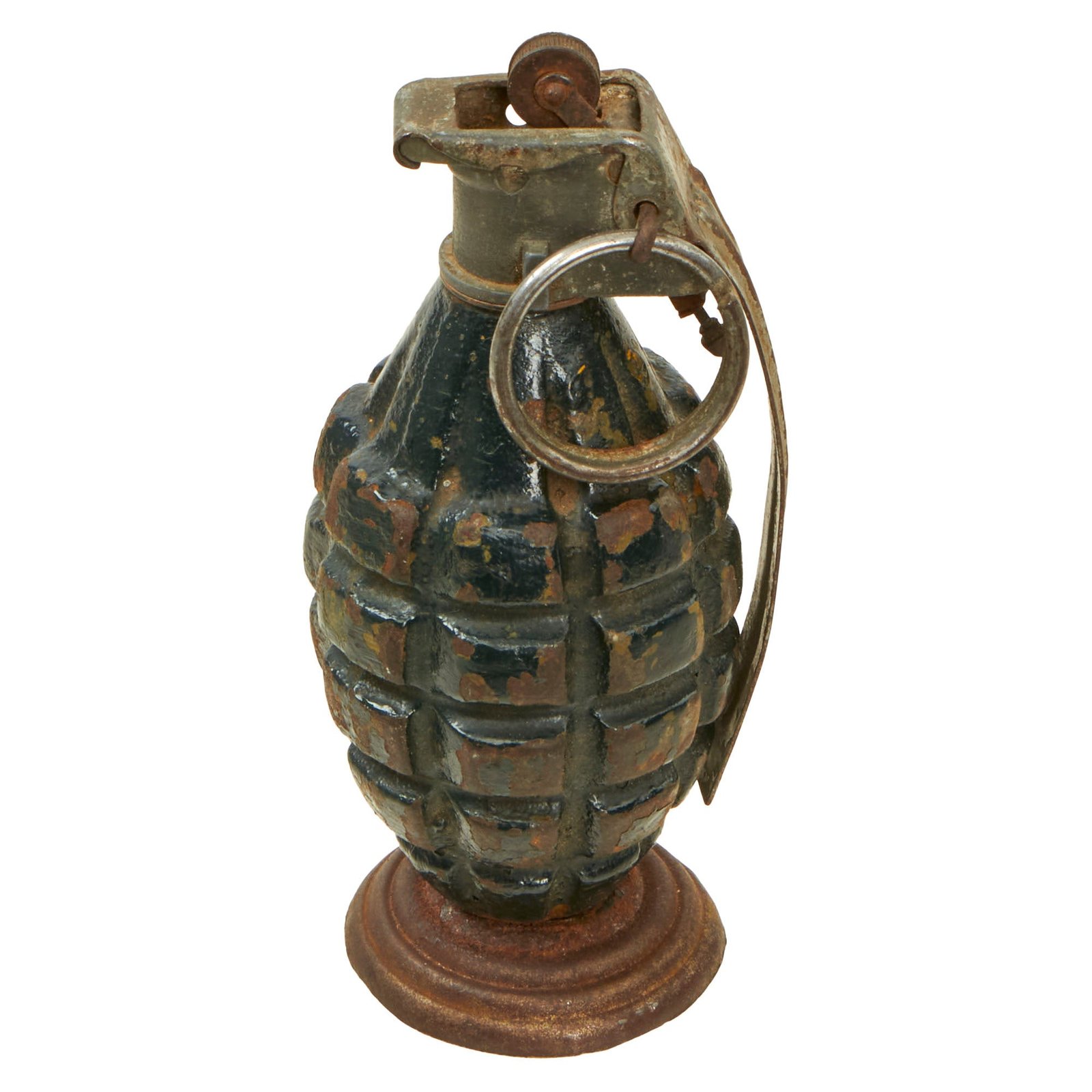 Buy Original U.S. WWII Trench Art Desk Lighter made from MkII Pineapple Grenade | Original Firearms Antique For Sale