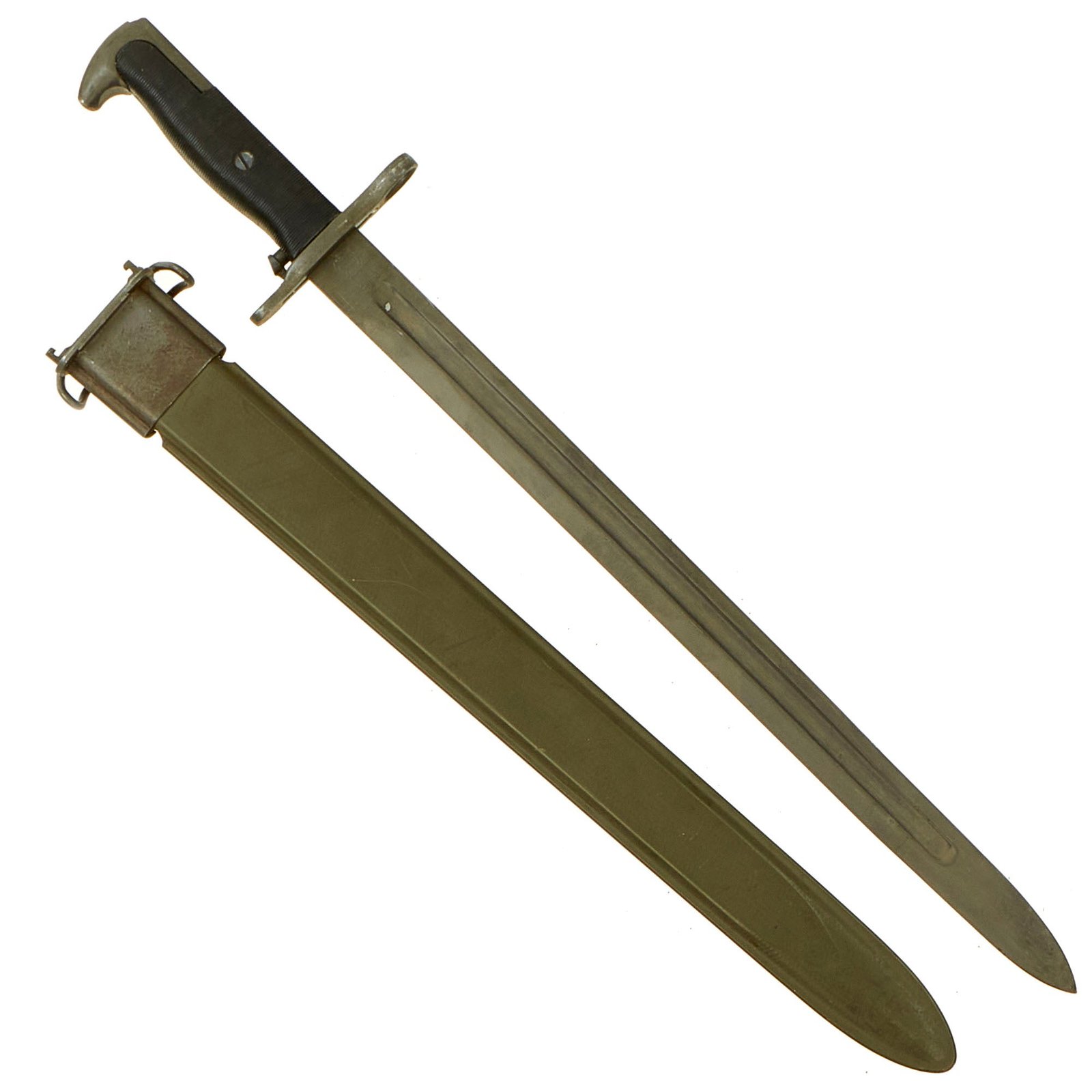 Buy Original U.S. WWII M1942 16" Garand Rifle Bayonet by Utica Cutlery with M3 Scabbard - dated 1942 | Original Firearms Antique For Sale