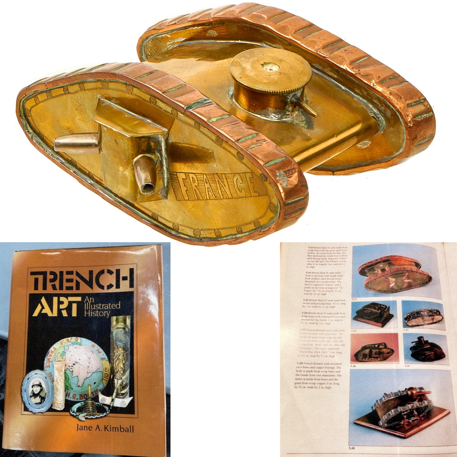 Buy Original British WWI Mark IV Tank Trench Art As Featured In The Book “Trench Art, An Illustrated History” by Jane Kimball on Page 168 | Original Firearms Antique For Sale