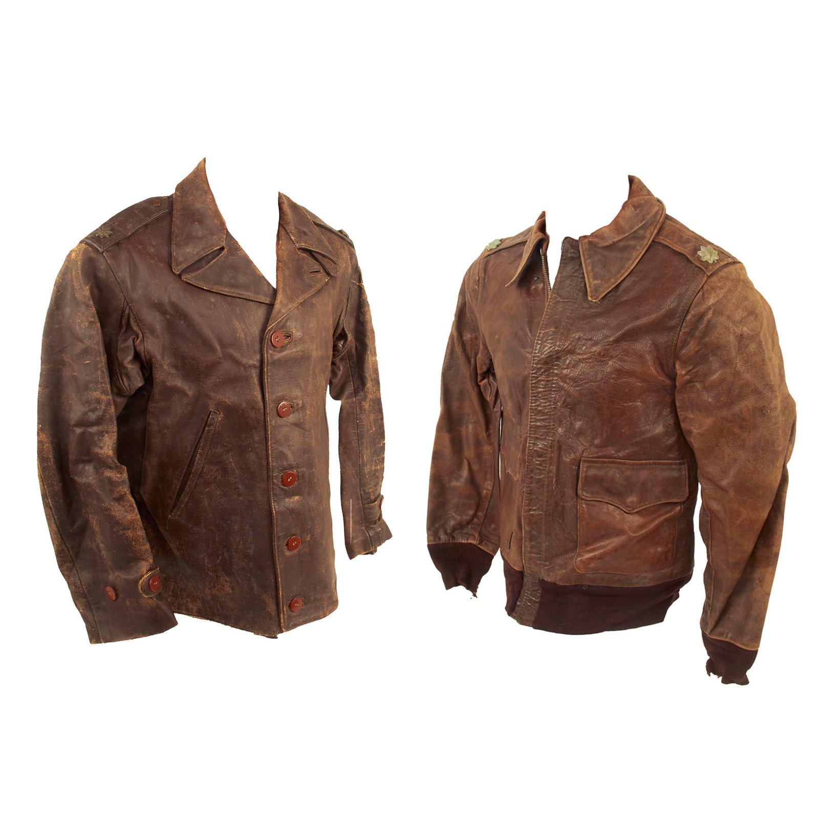 Buy Original U.S. WWII A-2 Leather Flight Jacket With New Zealand Made Leather Jacket for Lieutenant Colonel C.E. Hinckley - (2) Jackets | Original Firearms Antique For Sale