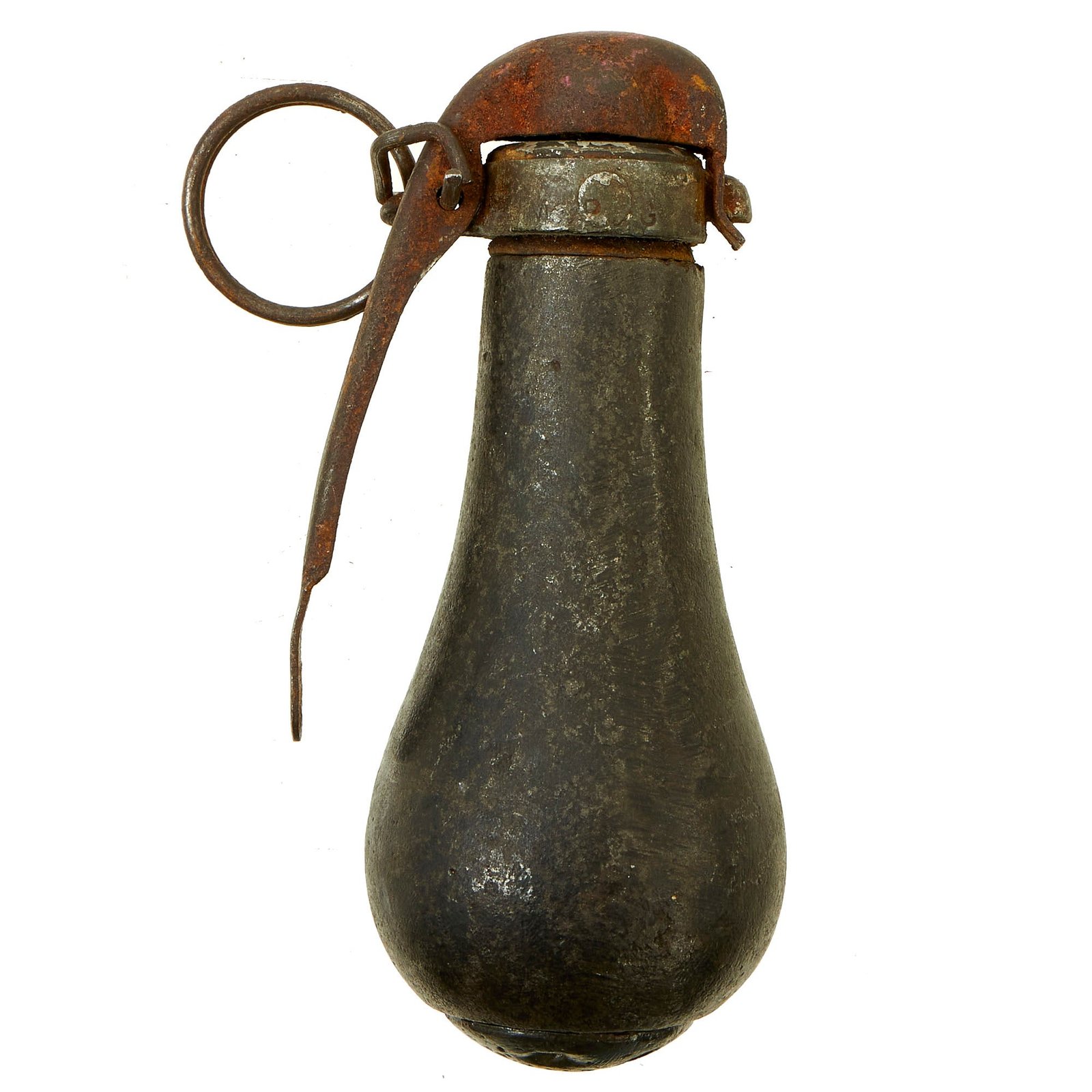 Buy Original French WWI Inert P1 Pear Percussion Grenade With M1916 Fuse - Percutante Grenade Nr.1 | Original Firearms Antique For Sale