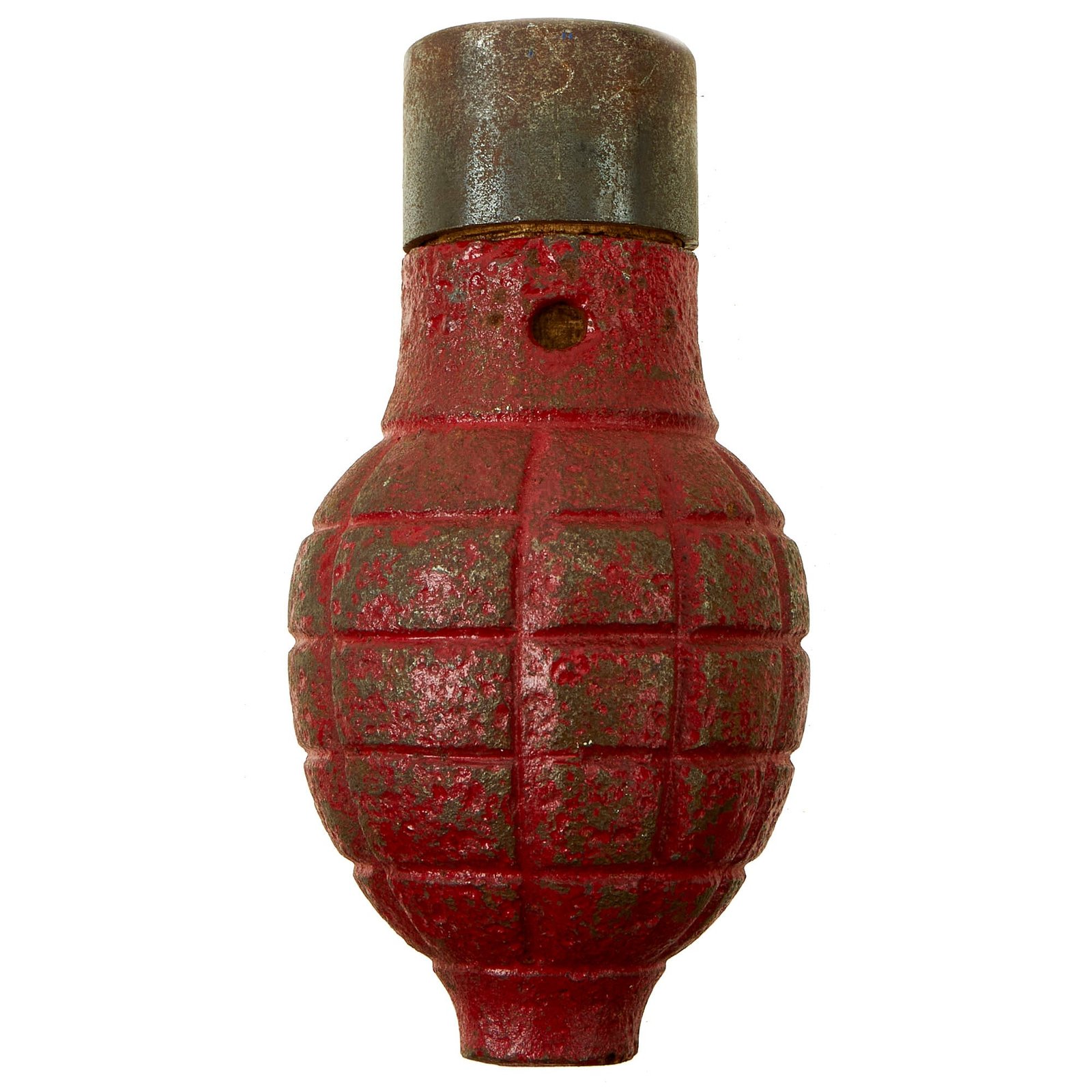 Buy Original French WWI Foug M1916 Inert Lemon Grenade with Wood Top Plug and End Cap - Citron modèle 1916 | Original Firearms Antique For Sale