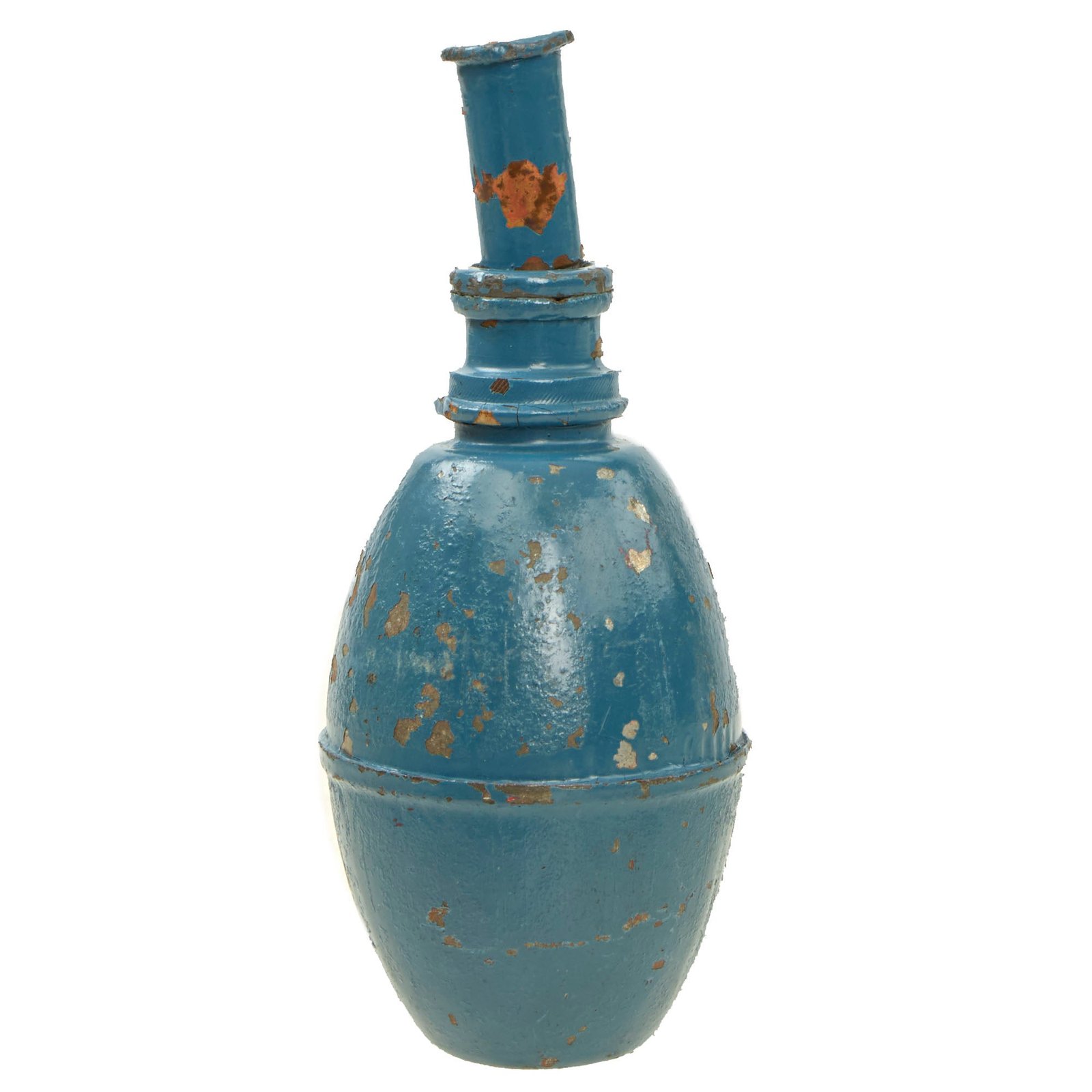 Buy Original French WWI Model 1916 Suffocante Blue Gas Practice Grenade with Fuse - Inert | Original Firearms Antique For Sale