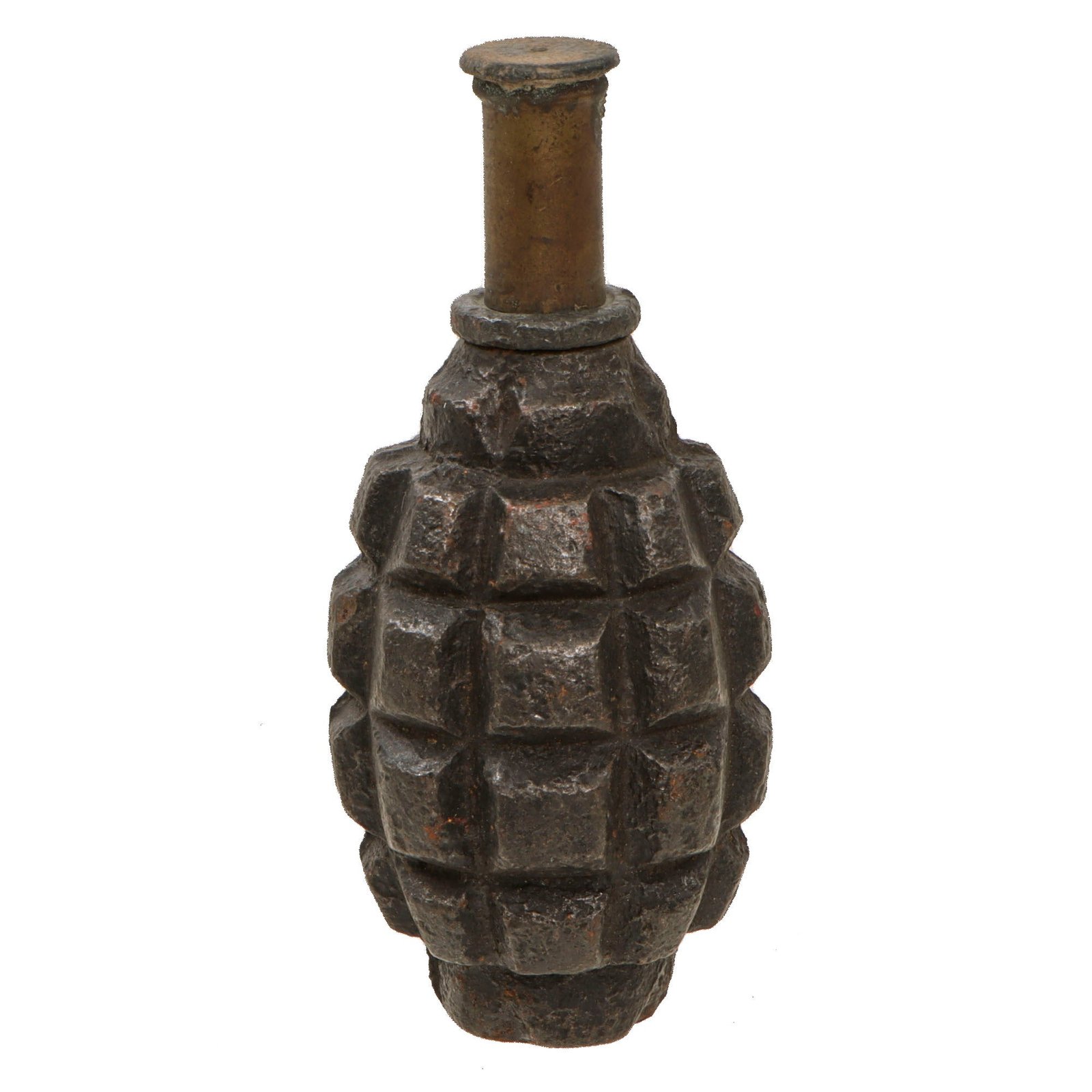 Original French WWI Inert Complete F1 Hand Grenade with Original Fuse Cap