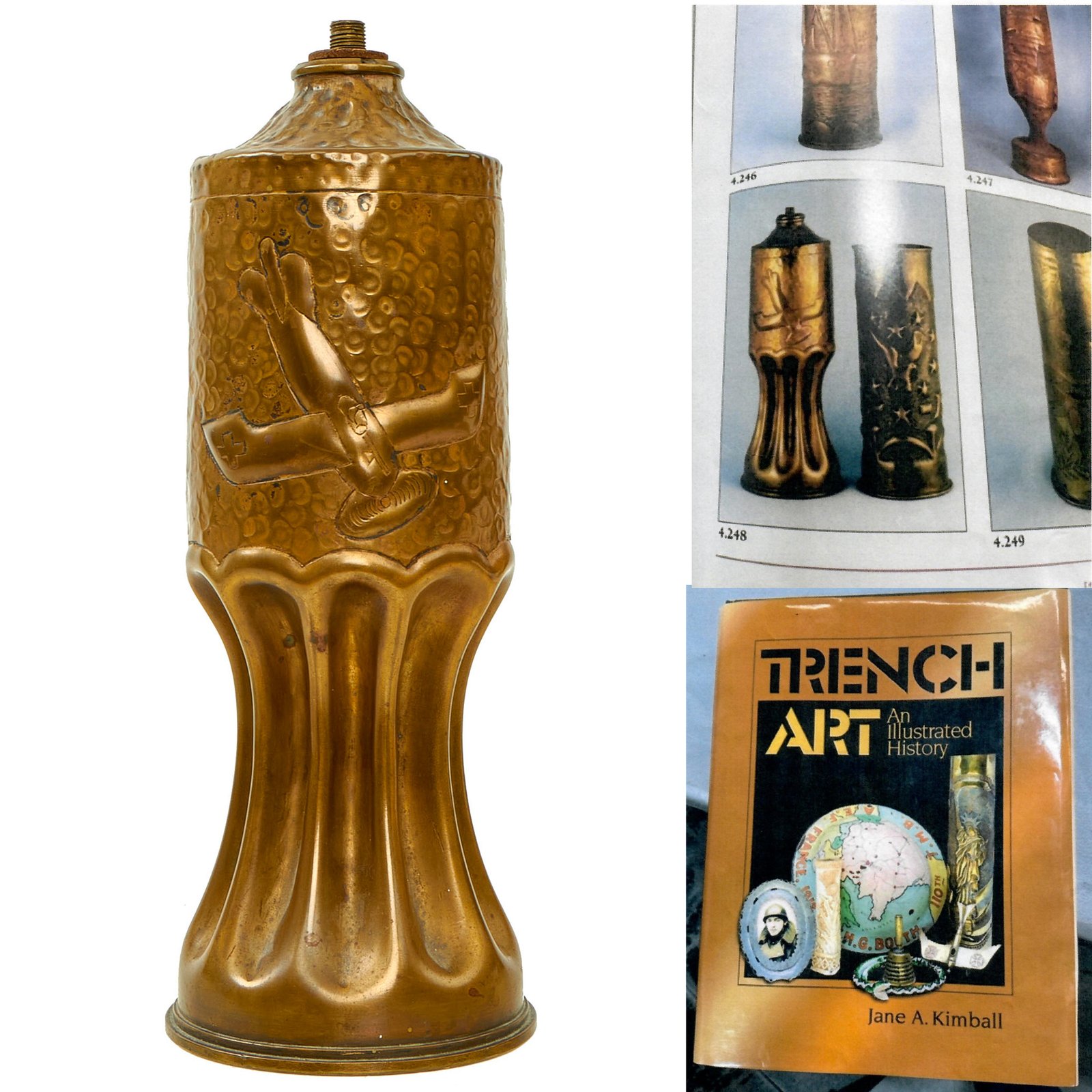 Buy Original French WWI Trench Art 18 Pounder Oil Lamp As Featured In The Book “Trench Art, An Illustrated History” by Jane Kimball | Original Firearms Antique For Sale