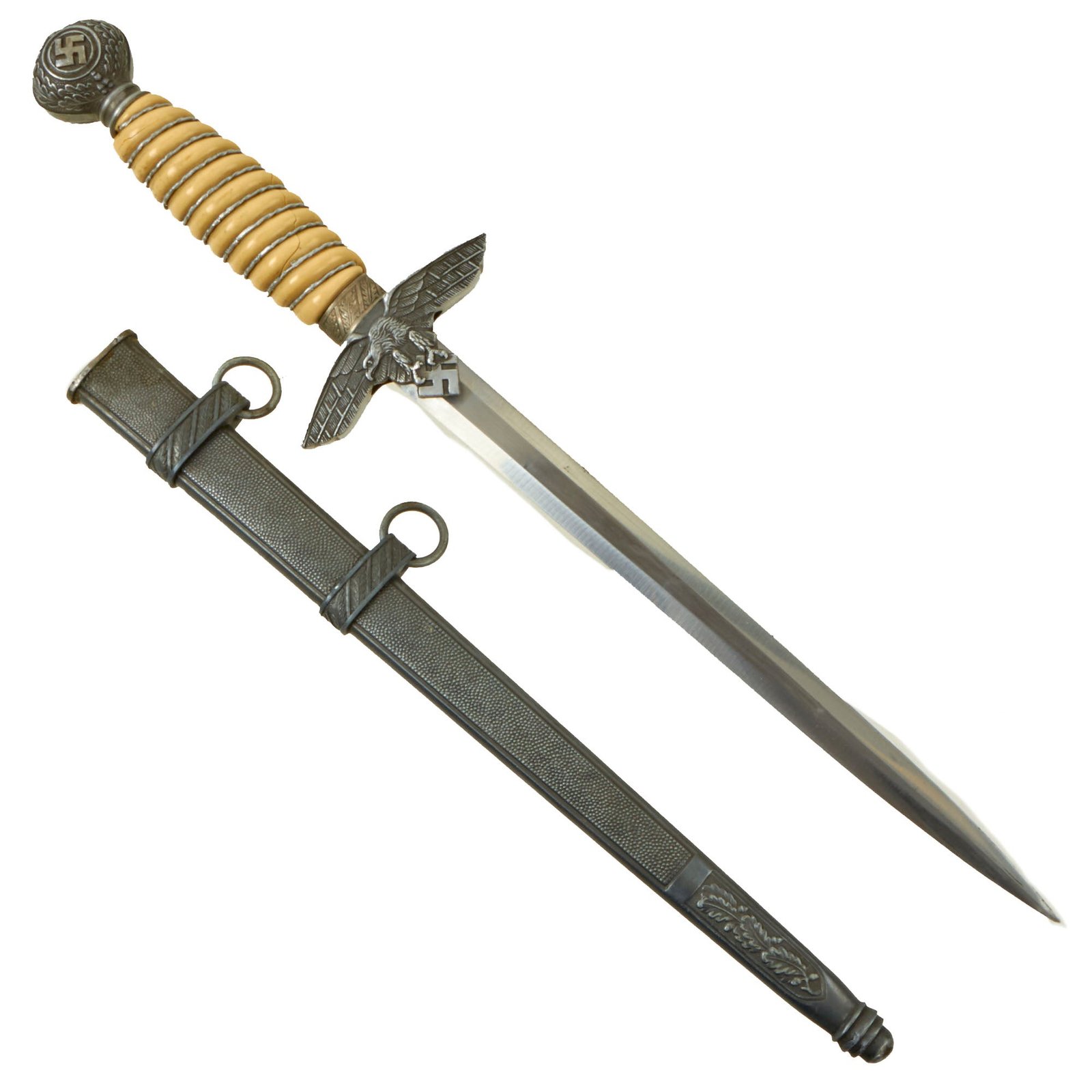 Buy Original WWII German 2nd Model Luftwaffe Dagger by  F. W. Höller of Solingen with Scabbard | Original Firearms Antique For Sale