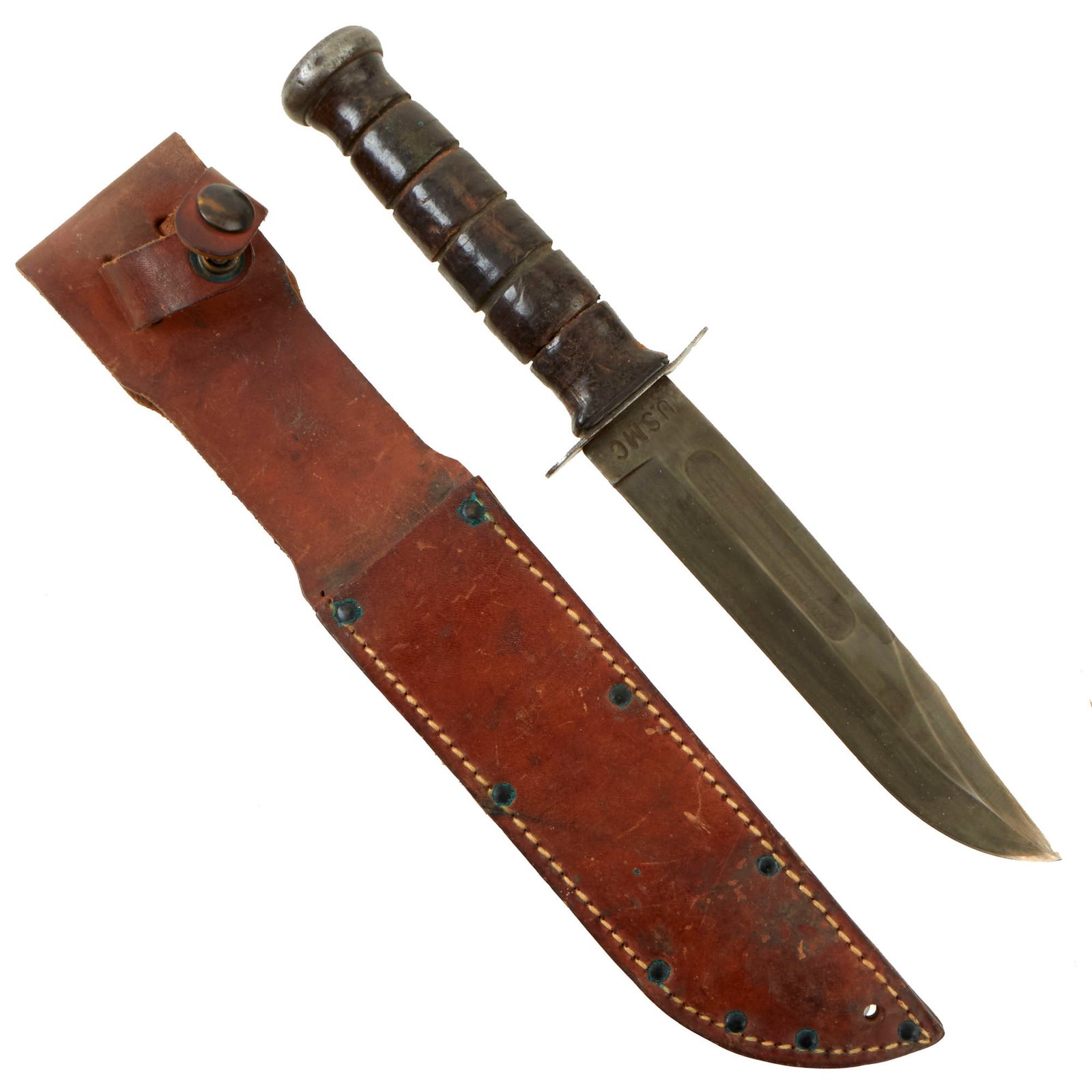 Buy Original U.S. WWII USMC Mark 2 KA-BAR Fighting Knife With Leather Sheath | Original Firearms Antique For Sale