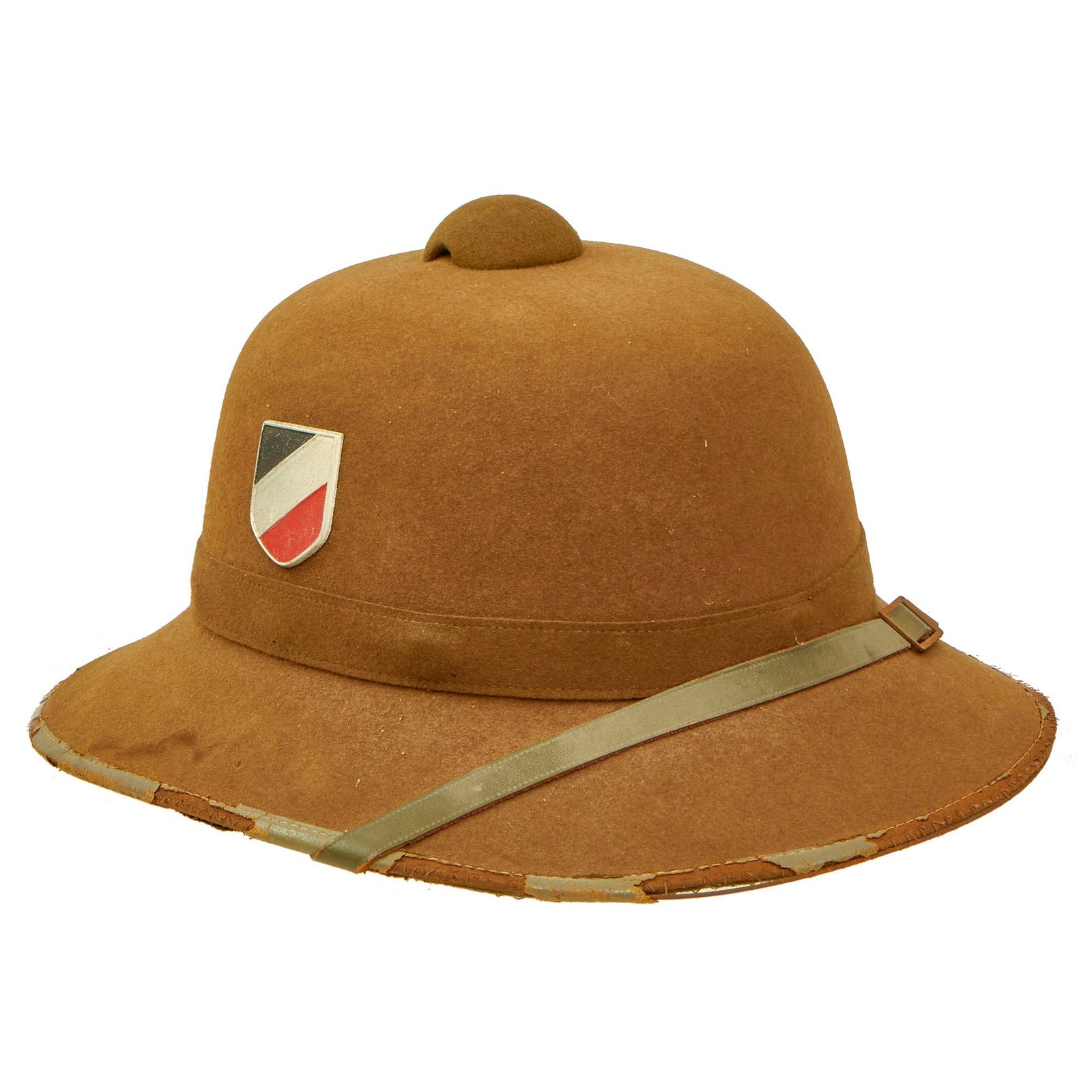 Buy Original German WWII 1942 dated 2nd Model Afrikakorps DAK Sun Helmet by JHS with Badges - size 57 | Original Firearms Antique For Sale