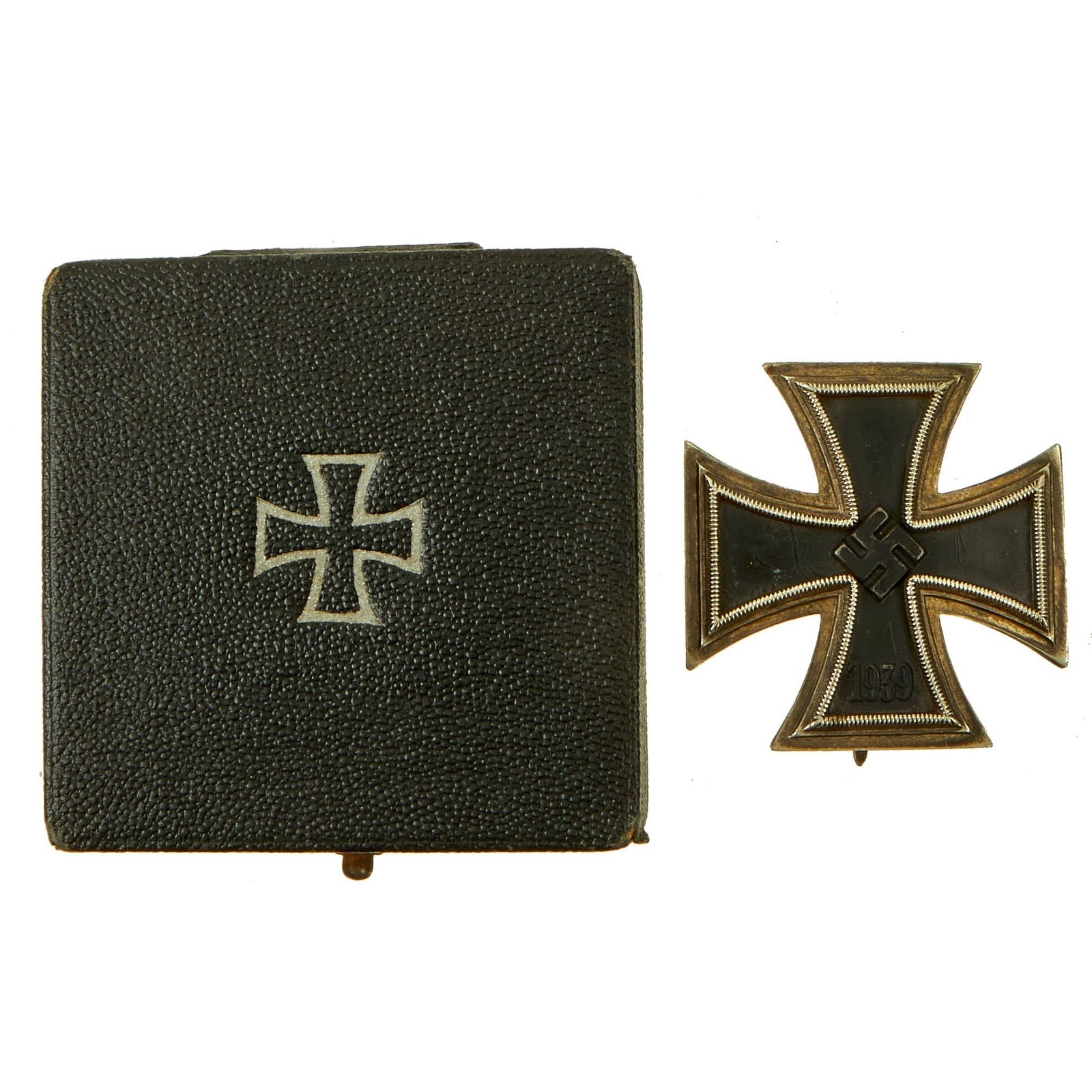 Buy Original German WWII Vaulted Iron Cross First Class 1939 in Case - EKI - Unmarked | Original Firearms Antique For Sale