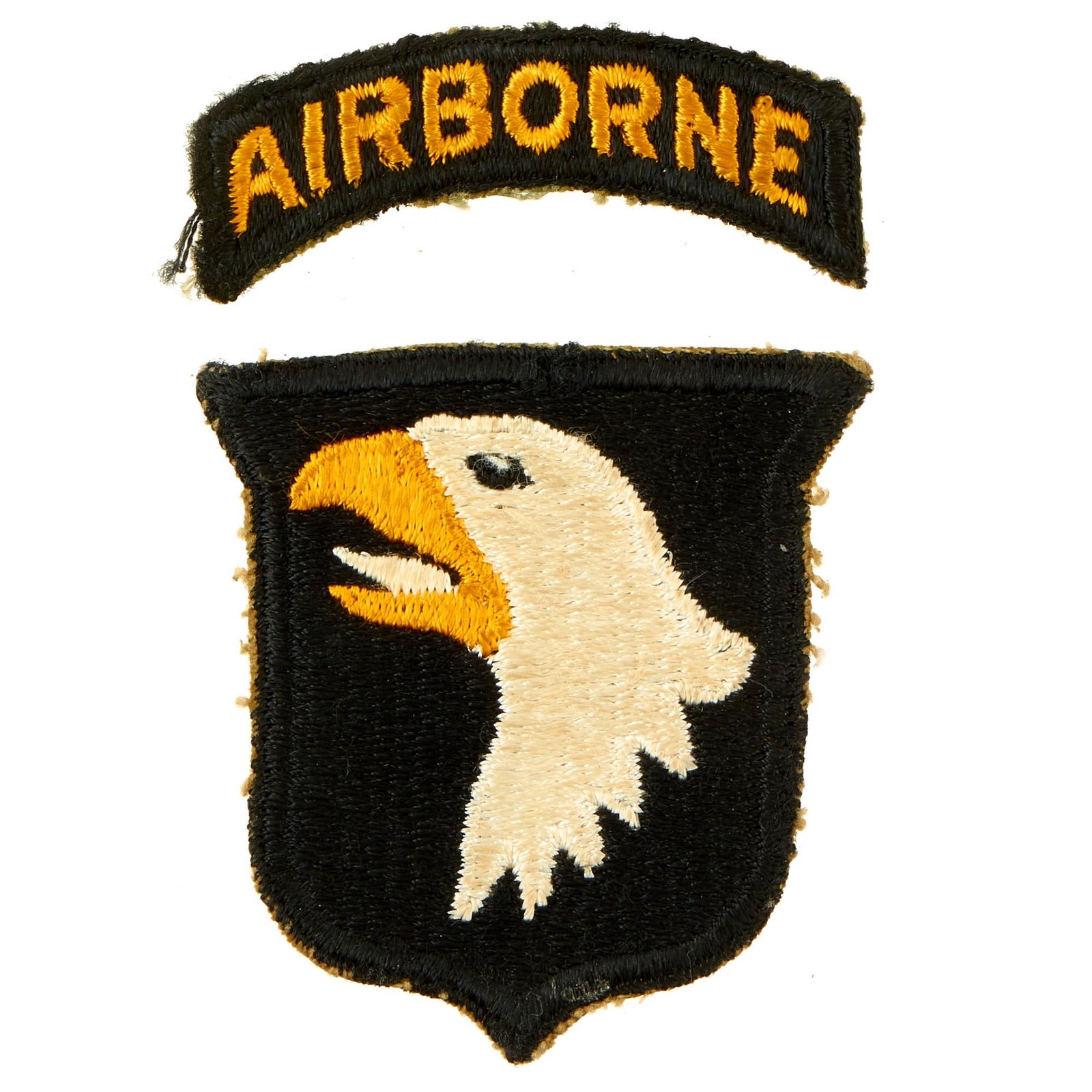 Buy Original U.S. WWII Rare 101st Airborne Division White Tongue Patch with White Back | Original Firearms Antique For Sale