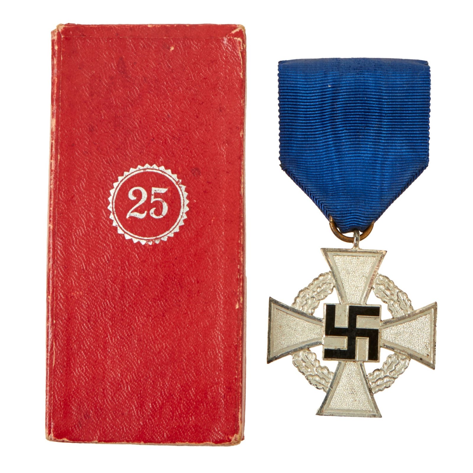 Buy Original German WWII 2nd Class 25 Year Civil Service Faithful Service Medal in Case - Unmarked | Original Firearms Antique For Sale