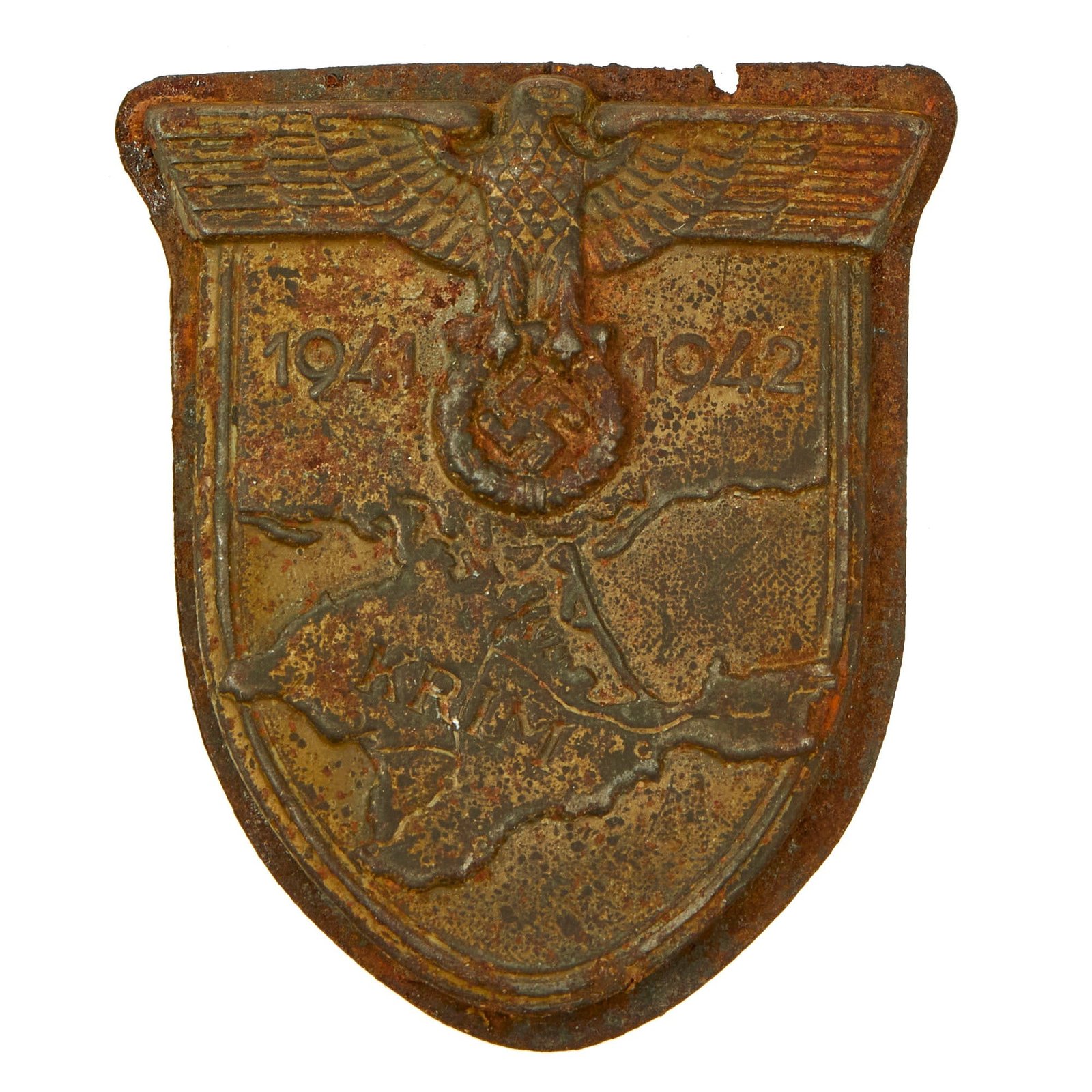 Buy Original German WWII Crimea Krim Shield Decoration with Back Plate - Krimschild | Original Firearms Antique For Sale