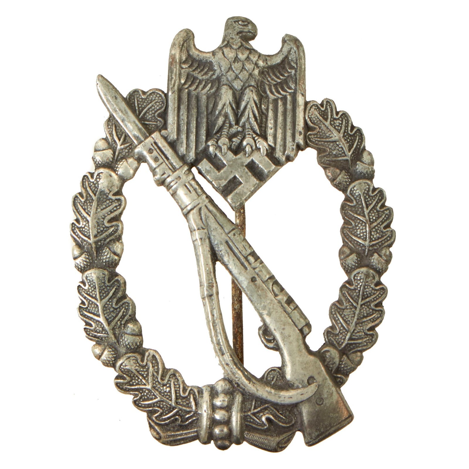 Buy Original German WWII Silver Grade Infantry Assault Badge - Unmarked Solid Back | Original Firearms Antique For Sale