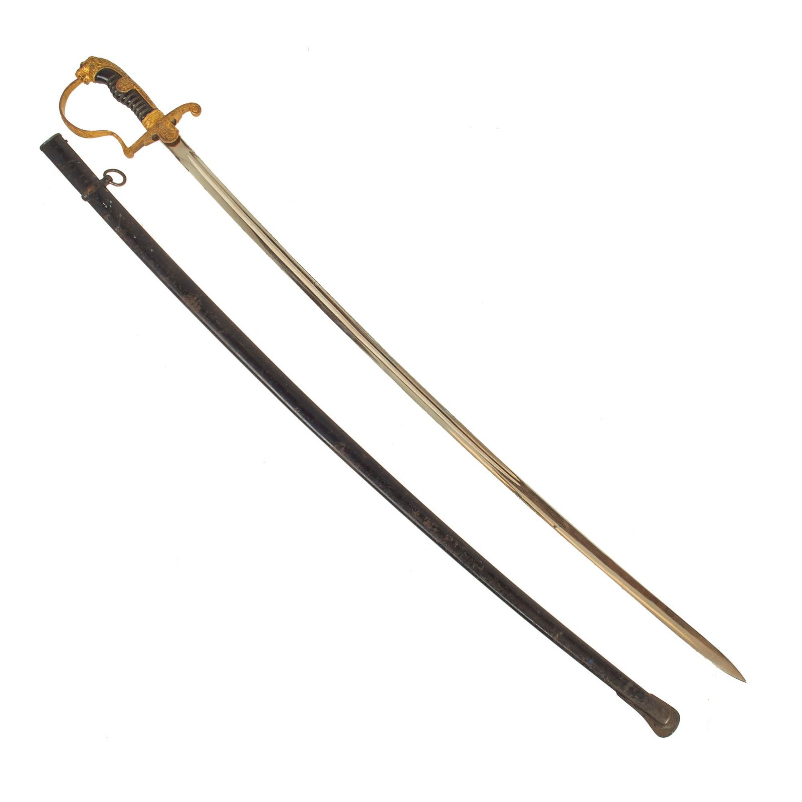 Buy Original German WWII Army Heer Officer's Lion Head Sword by Max Weyersberg with Steel Scabbard - WMW Waffen | Original Firearms Antique For Sale