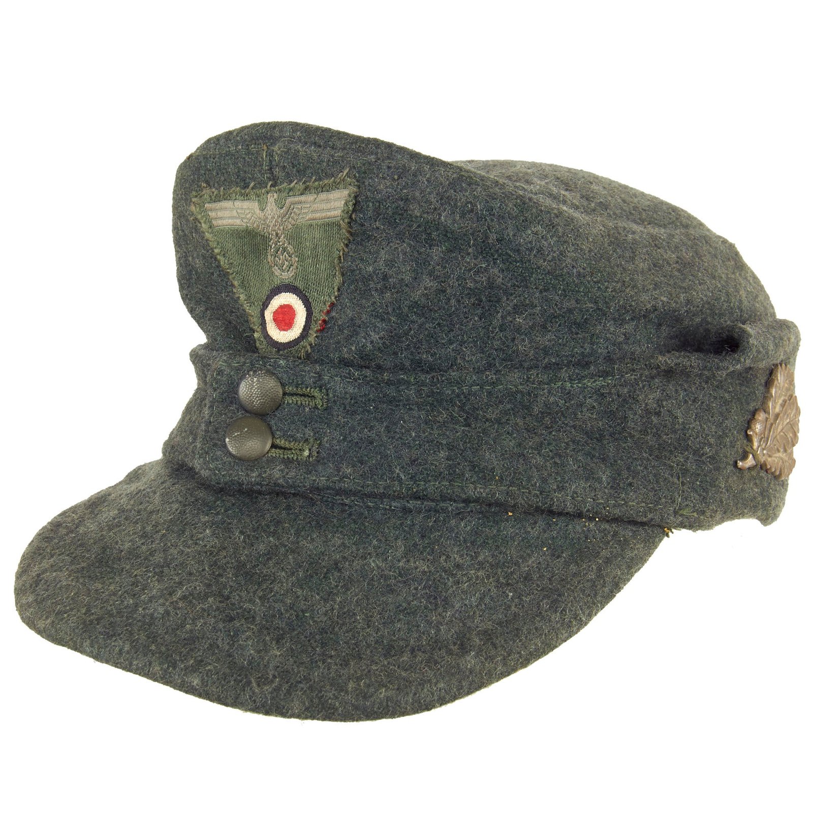 Buy Original German WWII 1944 Dated Heer Jäger EM/NCO M43 Bergmütze Field Cap with Oak Leaf Badge - size 57 | Original Firearms Antique For Sale