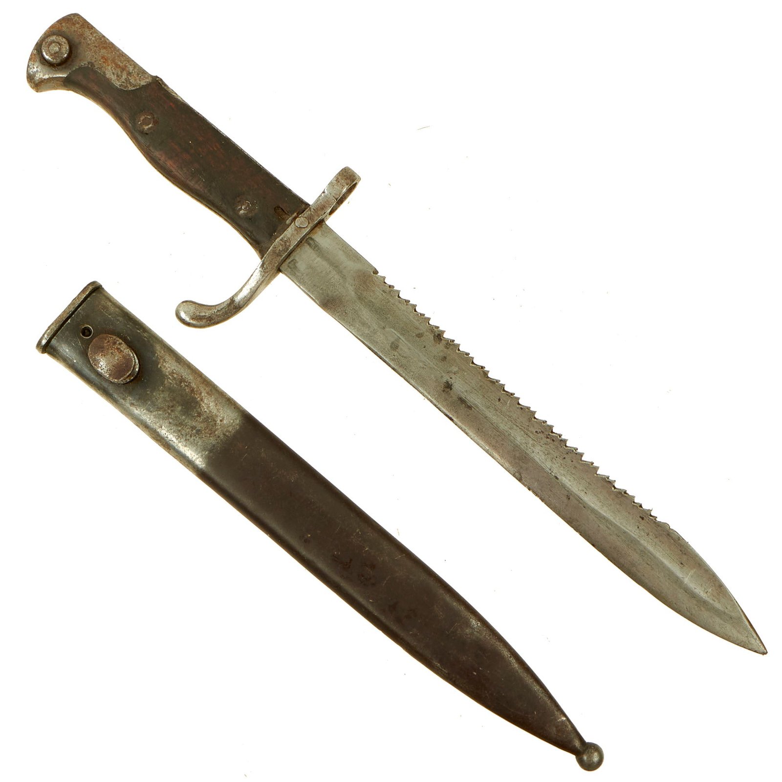 Buy Original Turkish Converted WWI German Sawback S98/05 “Butcher” Bayonet | Original Firearms Antique For Sale