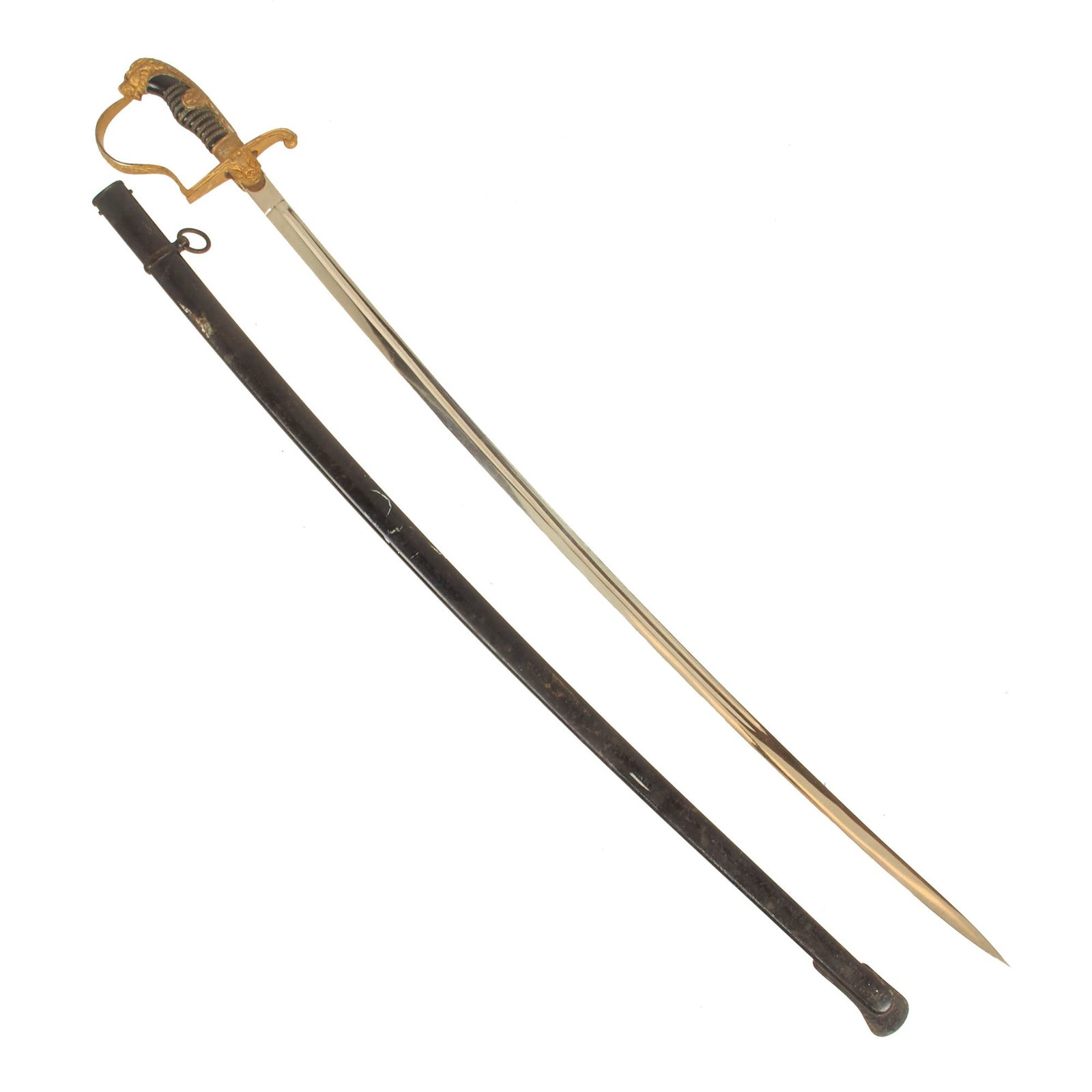 Buy Original German WWII Army Officer's Lion Head Sword with Scabbard by ALCOSO of Solingen circa 1936 - 1940 | Original Firearms Antique For Sale