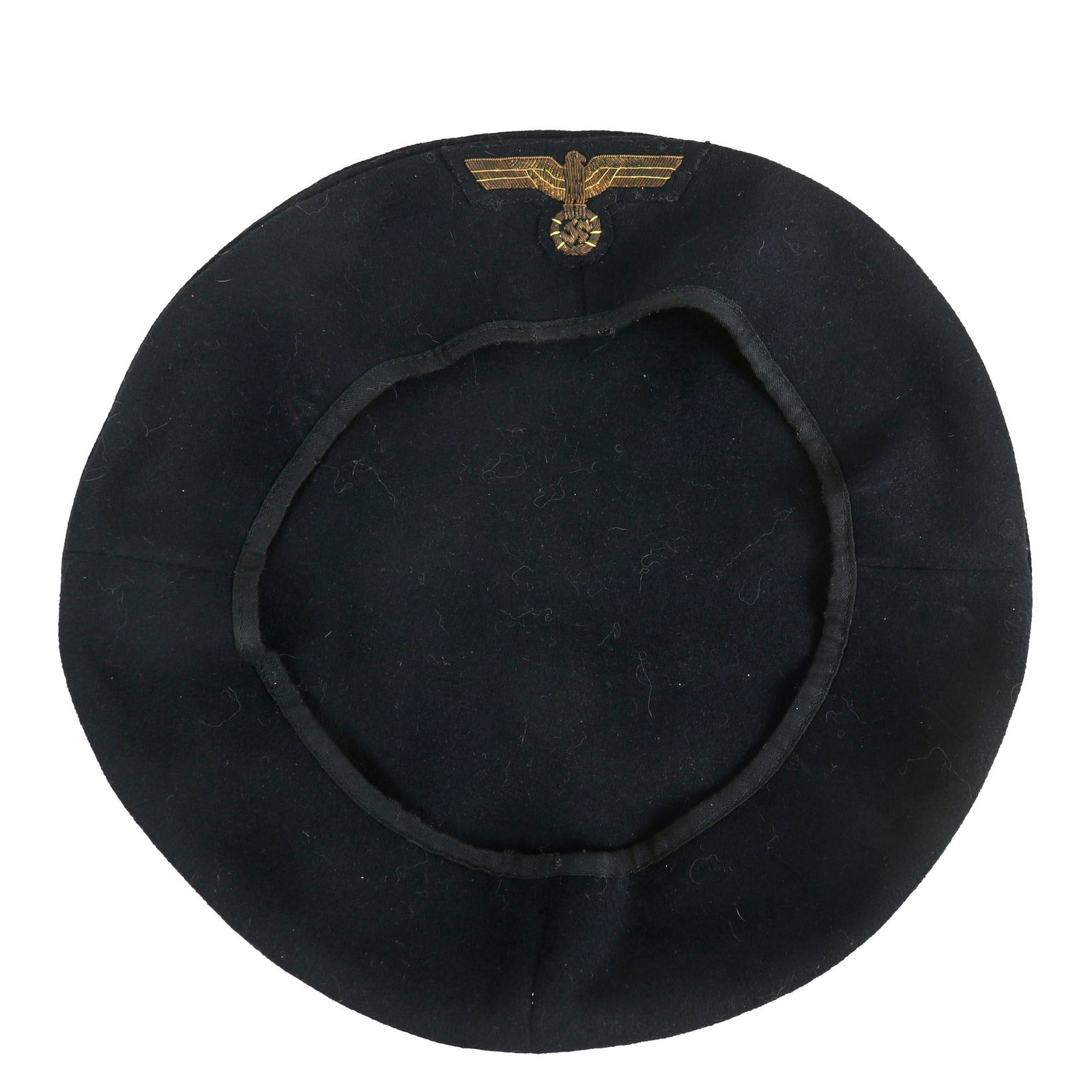 Buy Original German WWII Kriegsmarine Naval Officer’s Navy Blue Visor Cap Cover with Bullion Eagle | Original Firearms Antique For Sale