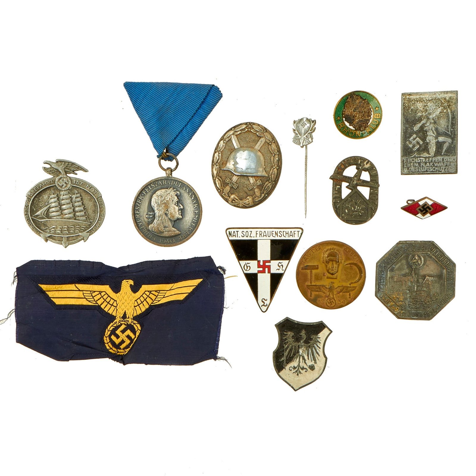 Buy Original German WWII USGI Bring Back Award, Tinnie, and Insignia Grouping - 13 Items | Original Firearms Antique For Sale