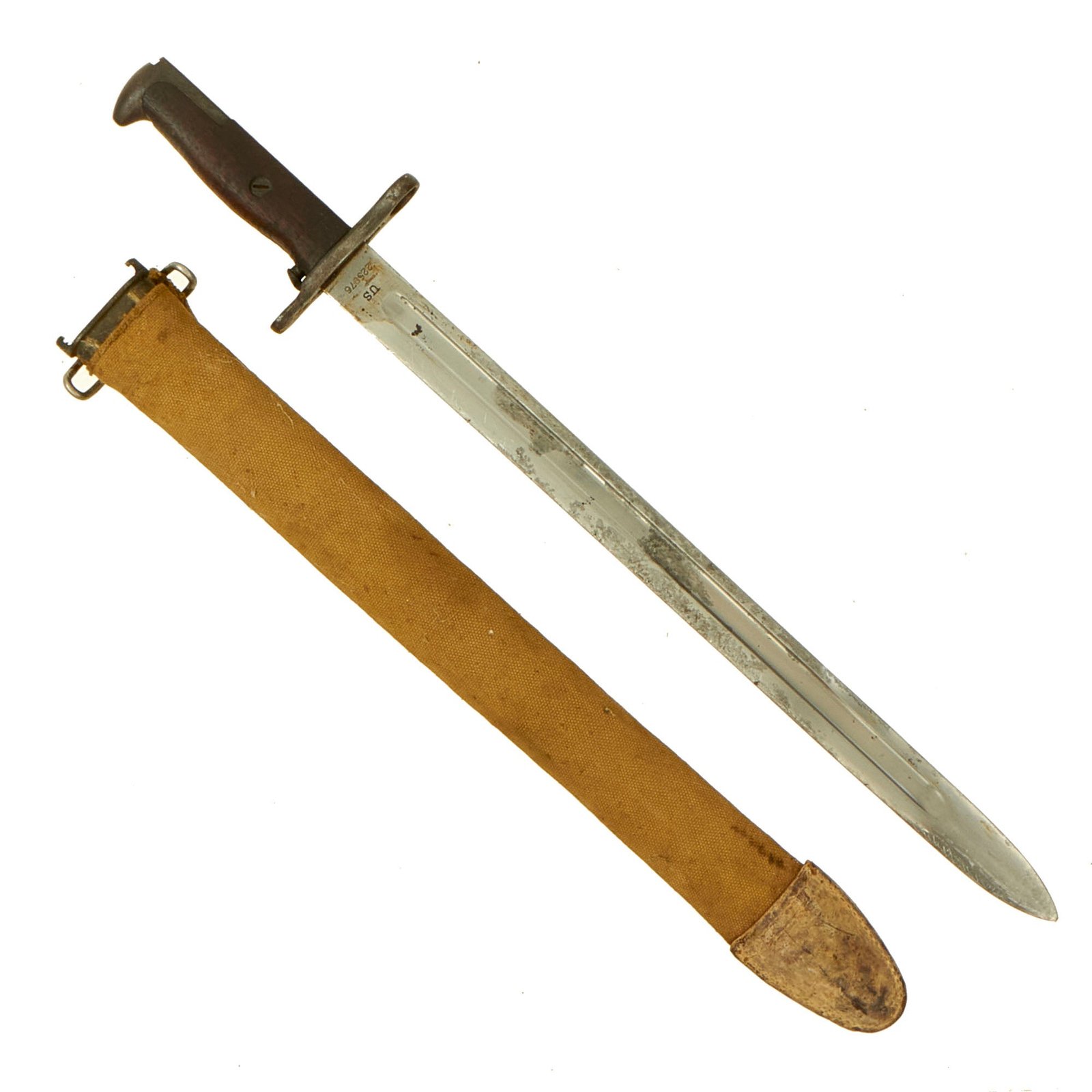 Buy Original U.S. WWI M1905 Springfield Rifle 16" Bayonet by R.I.A. with M1910 Scabbard - dated 1912 | Original Firearms Antique For Sale