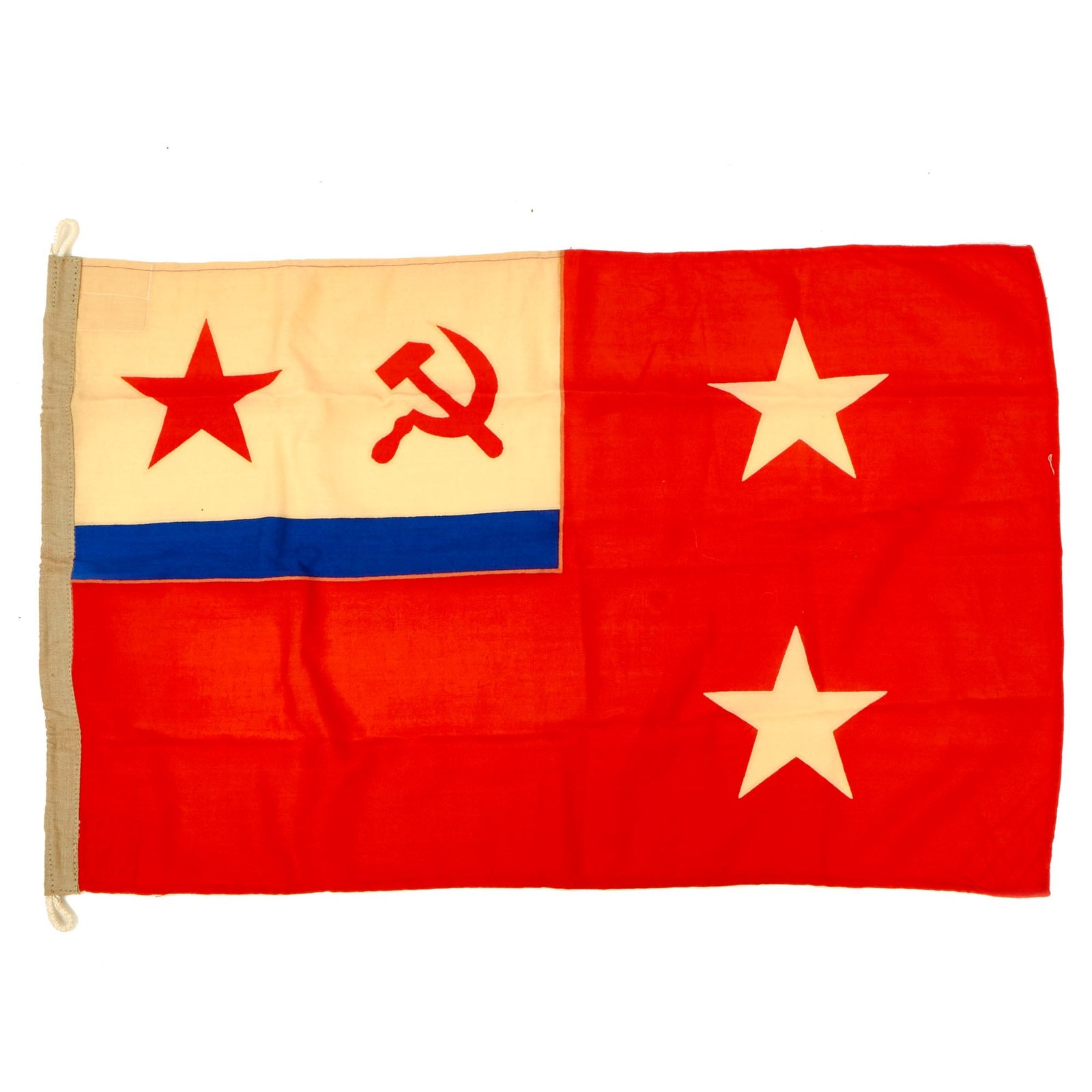 Buy Original Cold War Era Soviet Naval Flag of Flotilla or Squadron Commander Dated 1981 - 39” x 25 ½” | Original Firearms Antique For Sale