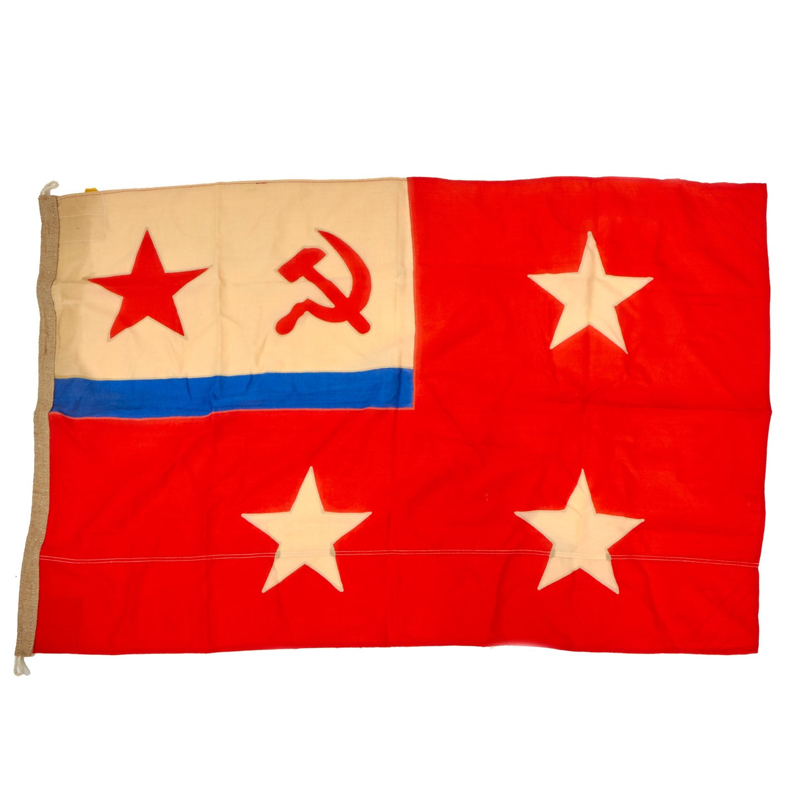 Buy Original Cold War Era Soviet Naval Flag of Fleet Commander Dated 1983 - 56” x 35” | Original Firearms Antique For Sale