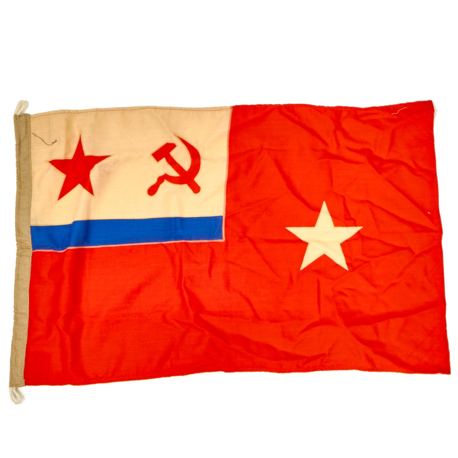Buy Original Cold War Era Soviet Naval Flag of Task Force Commander Dated 1990 - 26" x 40” | Original Firearms Antique For Sale