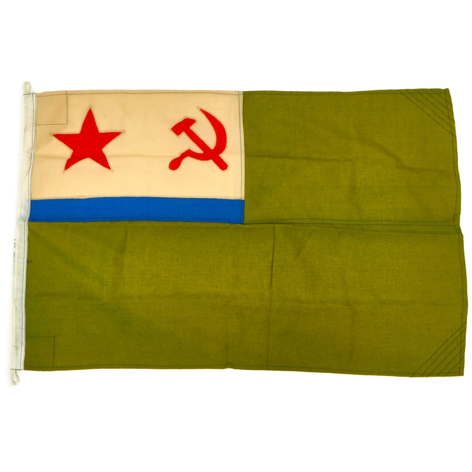 Buy Original Cold War Era Soviet Naval flag flown by ships and vessels of the Border Guard Force, Dated 1981 - 37” x 24” | Original Firearms Antique For Sale