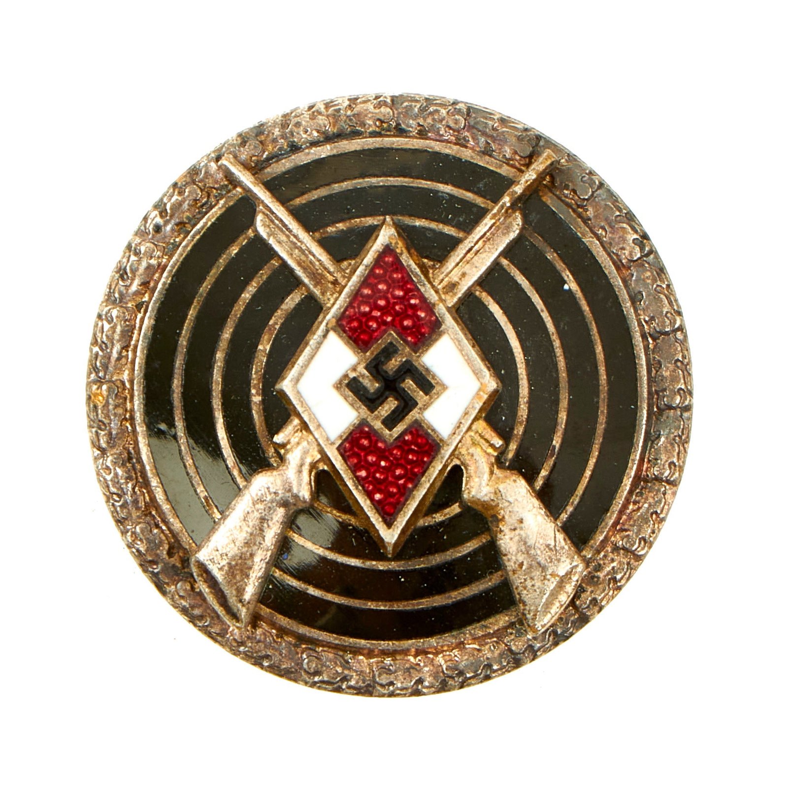 Buy Original German WWII HJ Youth Sharpshooter Marksmanship Proficiency Badge by Frank & Reif of Stuttgart - RZM M1/102 | Original Firearms Antique For Sale