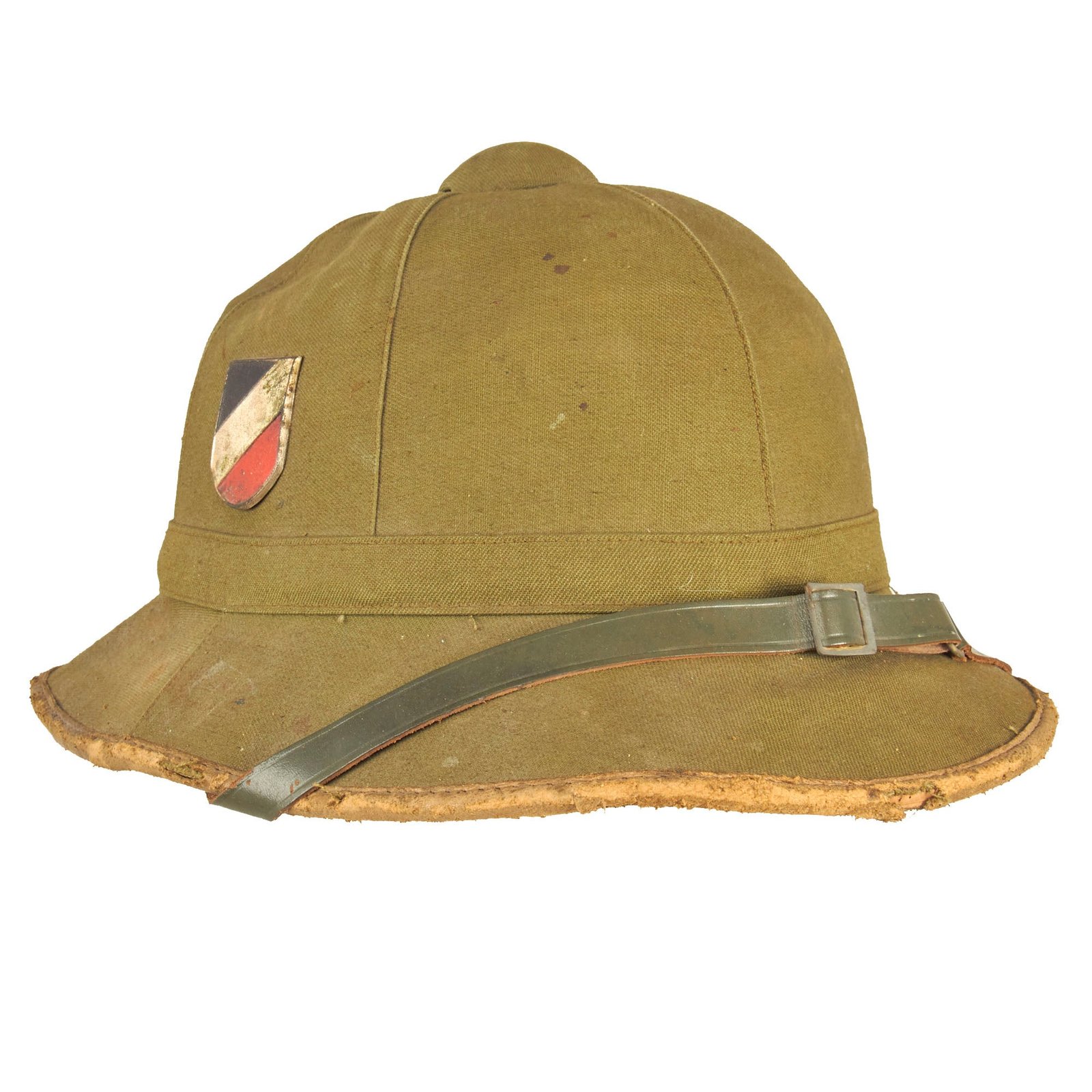 Buy Original German WWII Service Worn First Model Olive Green DAK Afrikakorps Sun Helmet - dated 1942 | Original Firearms Antique For Sale