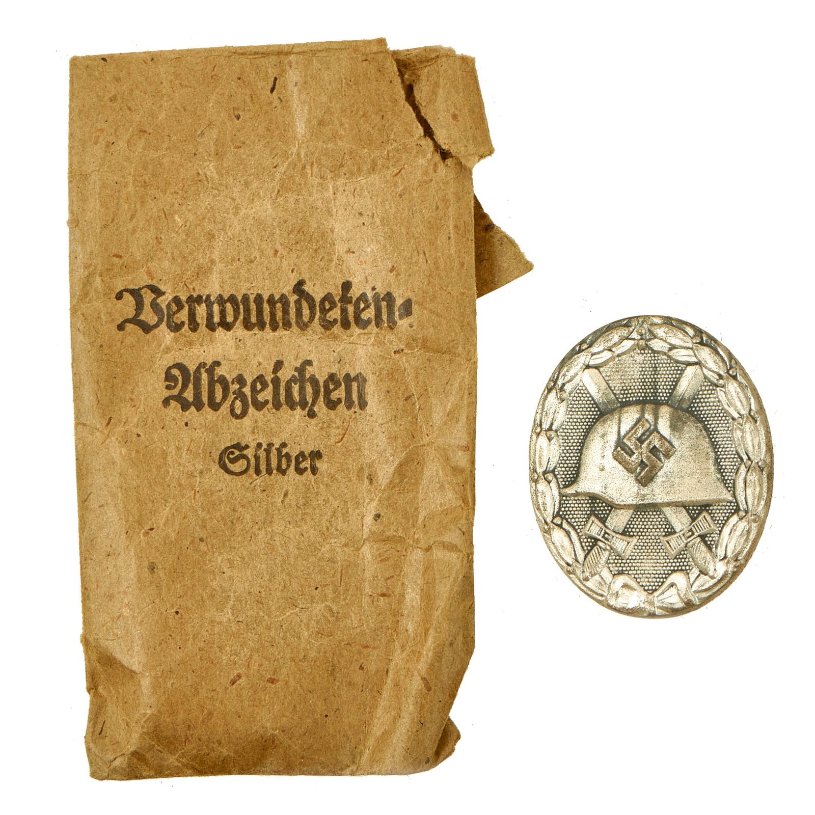 Buy Original German WWII Unissued Silver Wound Badge by Josef Rückert & Sohn in Original Packet | Original Firearms Antique For Sale