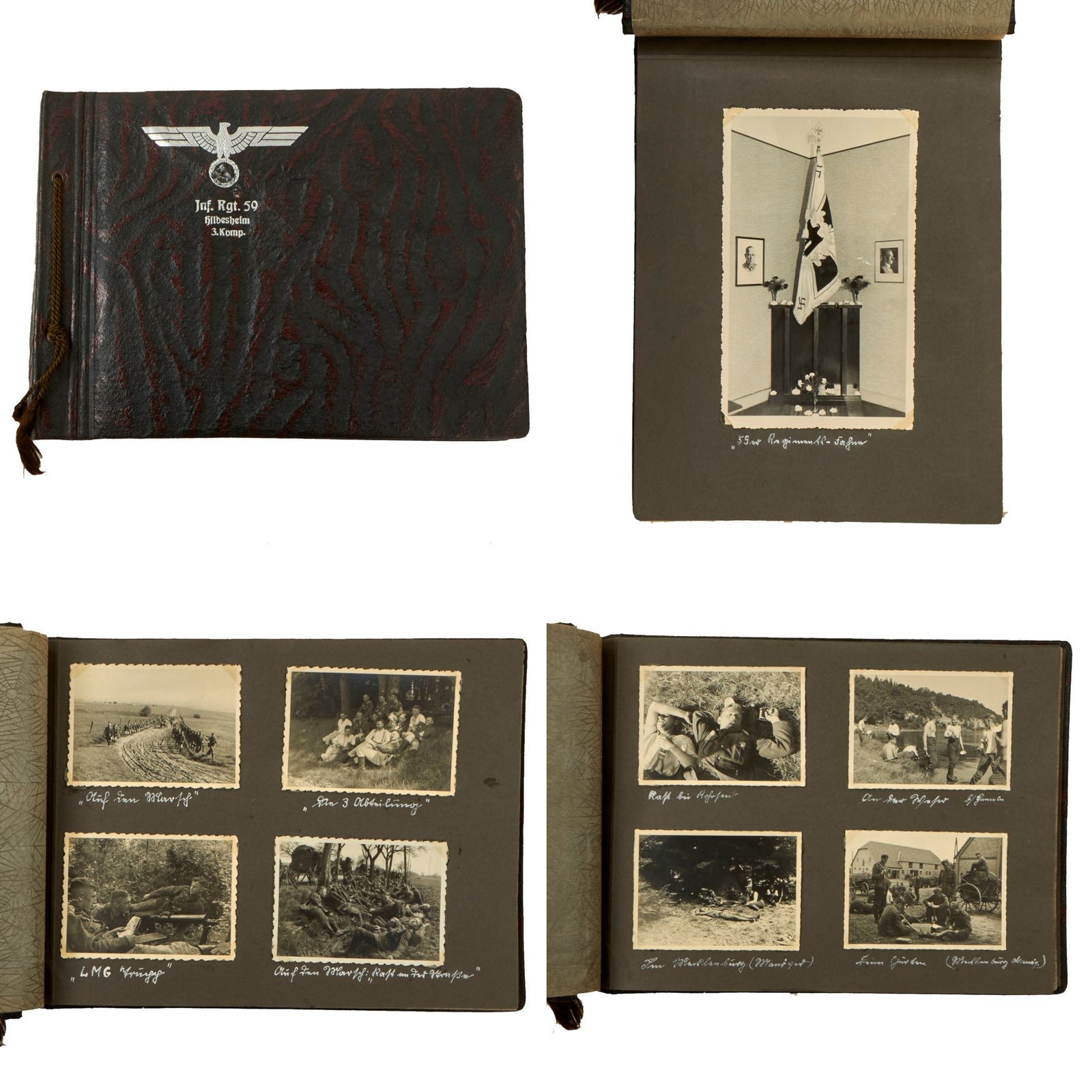 Buy Original German WWII Named Heer Army 3rd Company 59th Infantry Regiment Photo Album - 81 Photographs Total | Original Firearms Antique For Sale