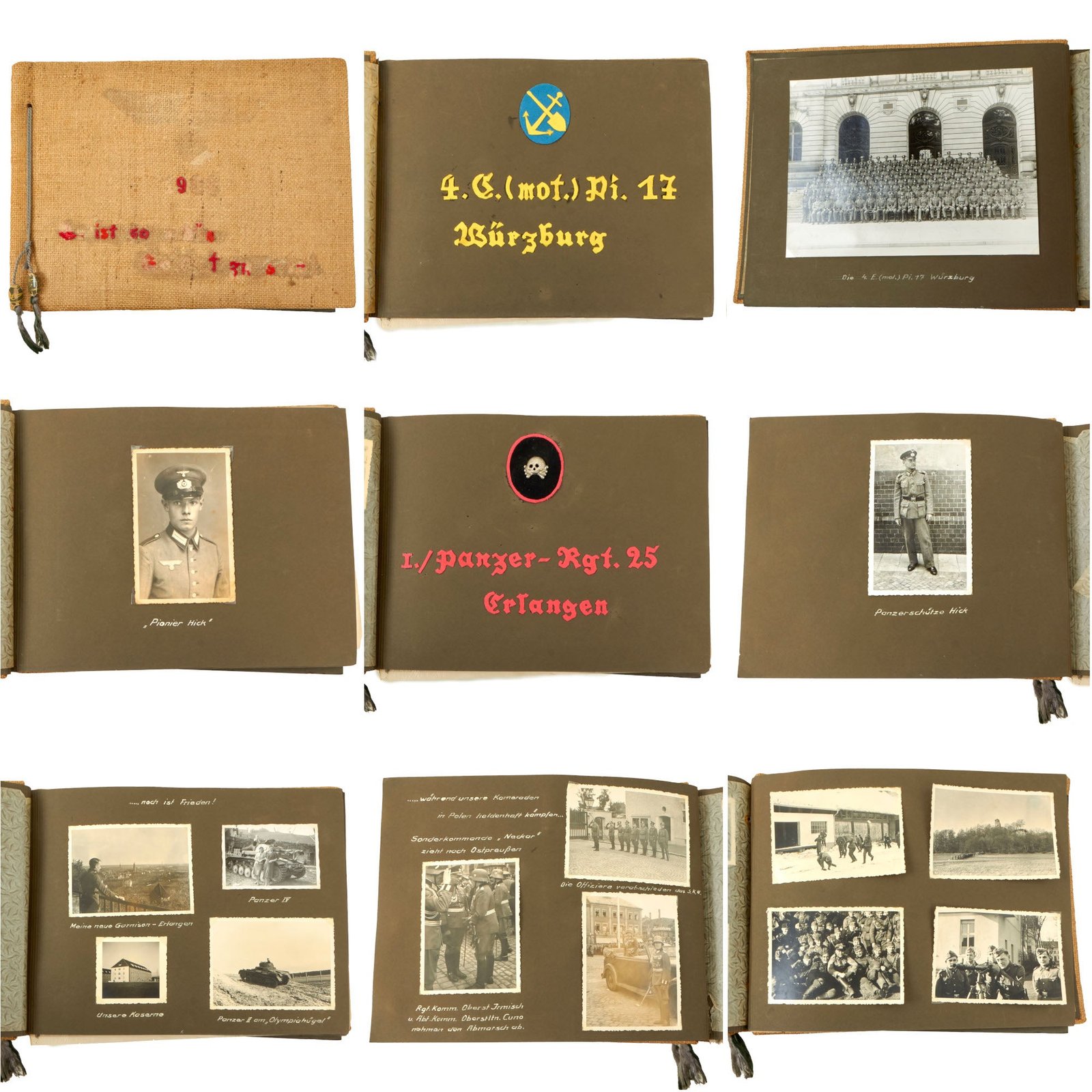 Buy Original German WWII Heer Pioneer & Panzer Armored Personal Photo Album with Tank Pictures & Captions- 180 Photos | Original Firearms Antique For Sale