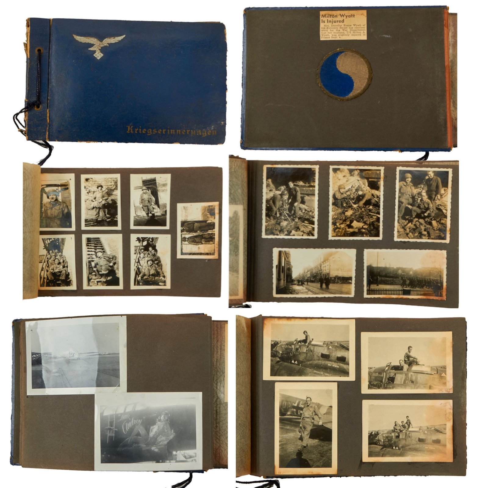 Buy Original U.S. WWII 29th Infantry Division Captured German Luftwaffe Photo Album Used by TSgt. Milton A. Wyatt, 332nd Engineer General Service Regt. - 123 Photographs | Original Firearms Antique For Sale