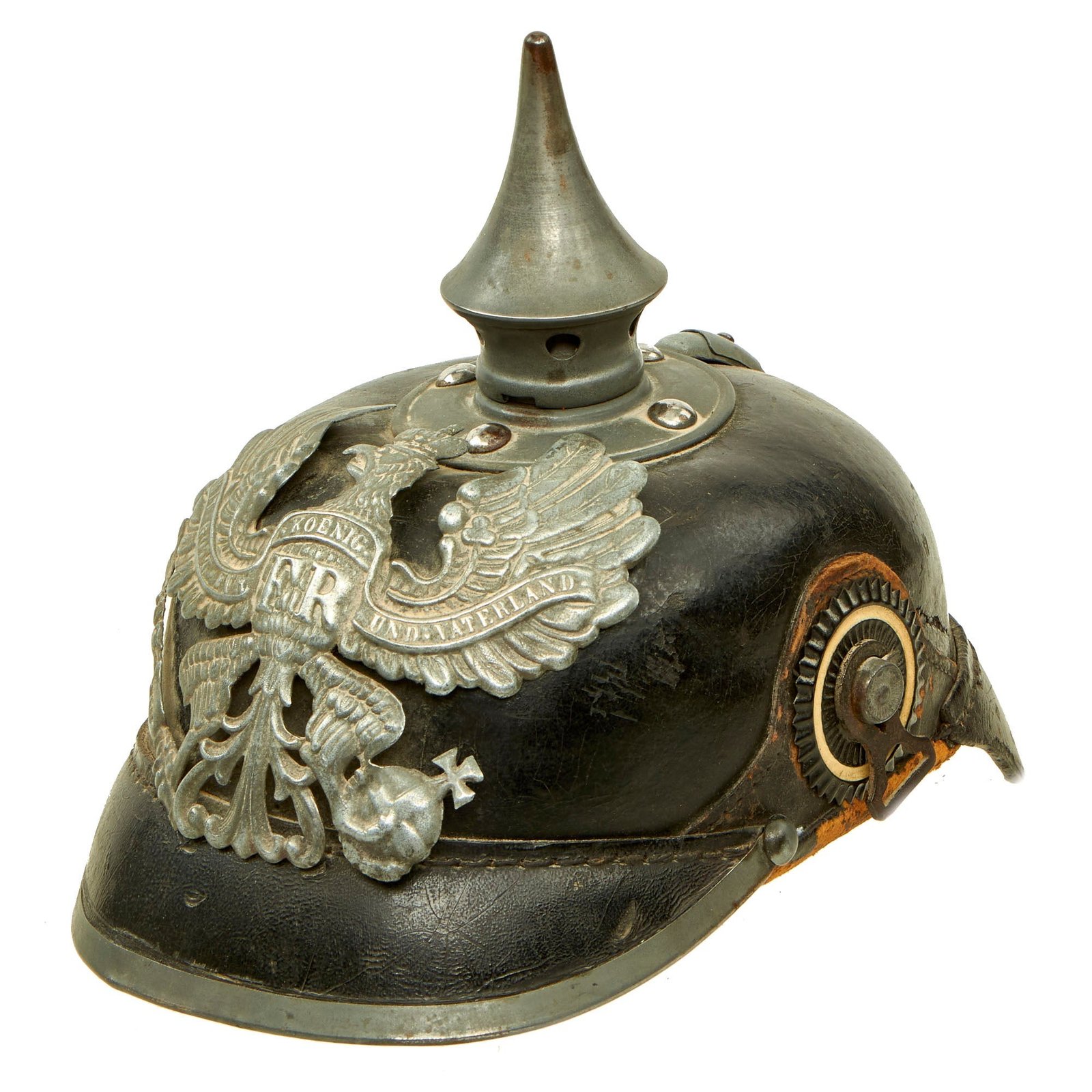 Buy Original Imperial German WWI Prussian EM/NCO Infantry M1915 Pickelhaube Spiked Helmet | Original Firearms Antique For Sale