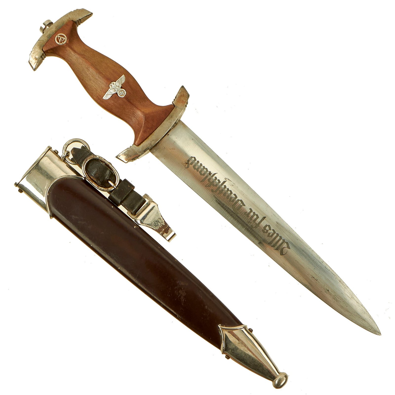 Buy Original German WWII 1941 dated SA Dagger by Tigerwerk Lauterjung & Co. with Scabbard & Hanger - RZM M7/68 | Original Firearms Antique For Sale