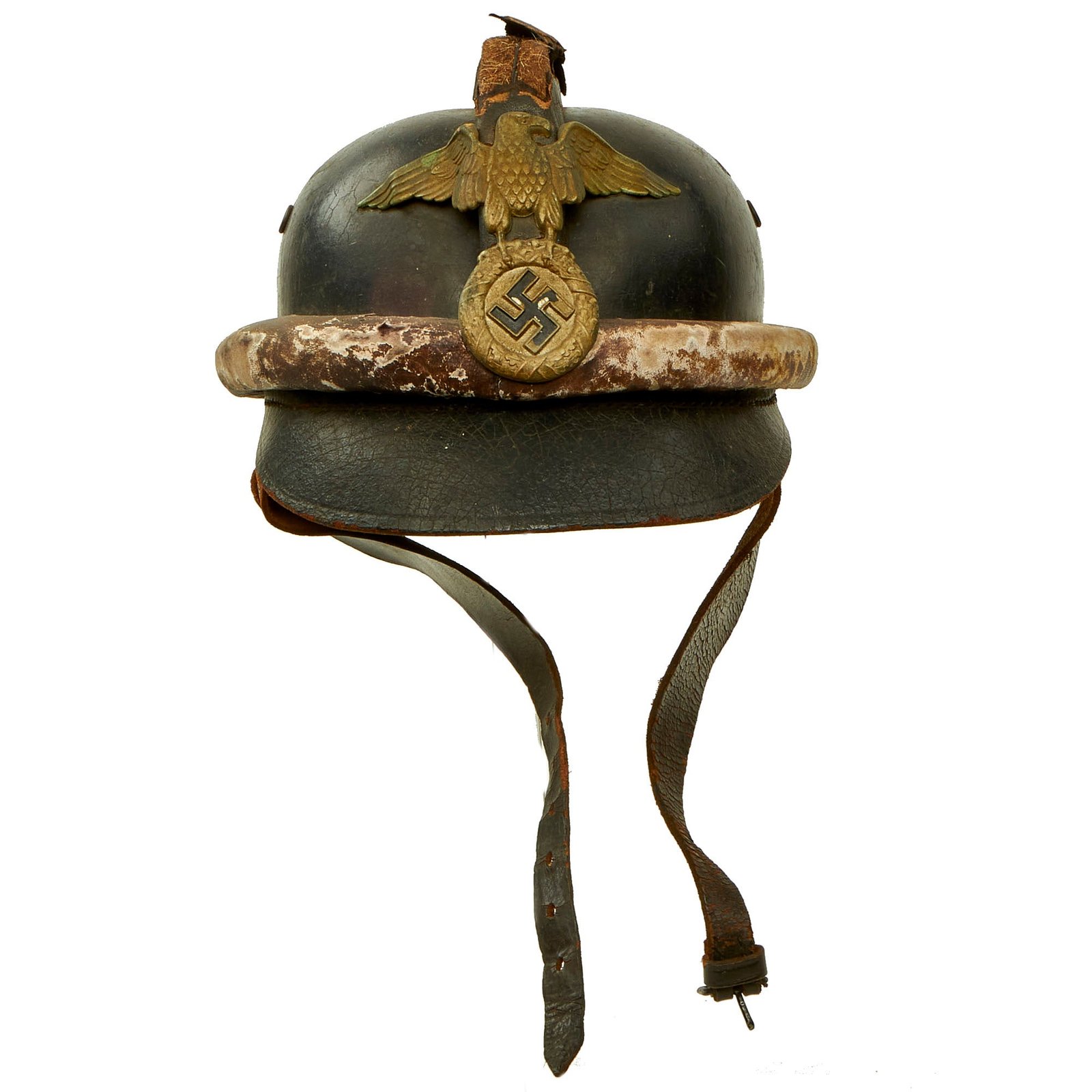 Buy Original German WWII Service Worn 1934 dated 1st Pattern NSKK Crash Helmet with by J.H. Eckart - size 57 | Original Firearms Antique For Sale