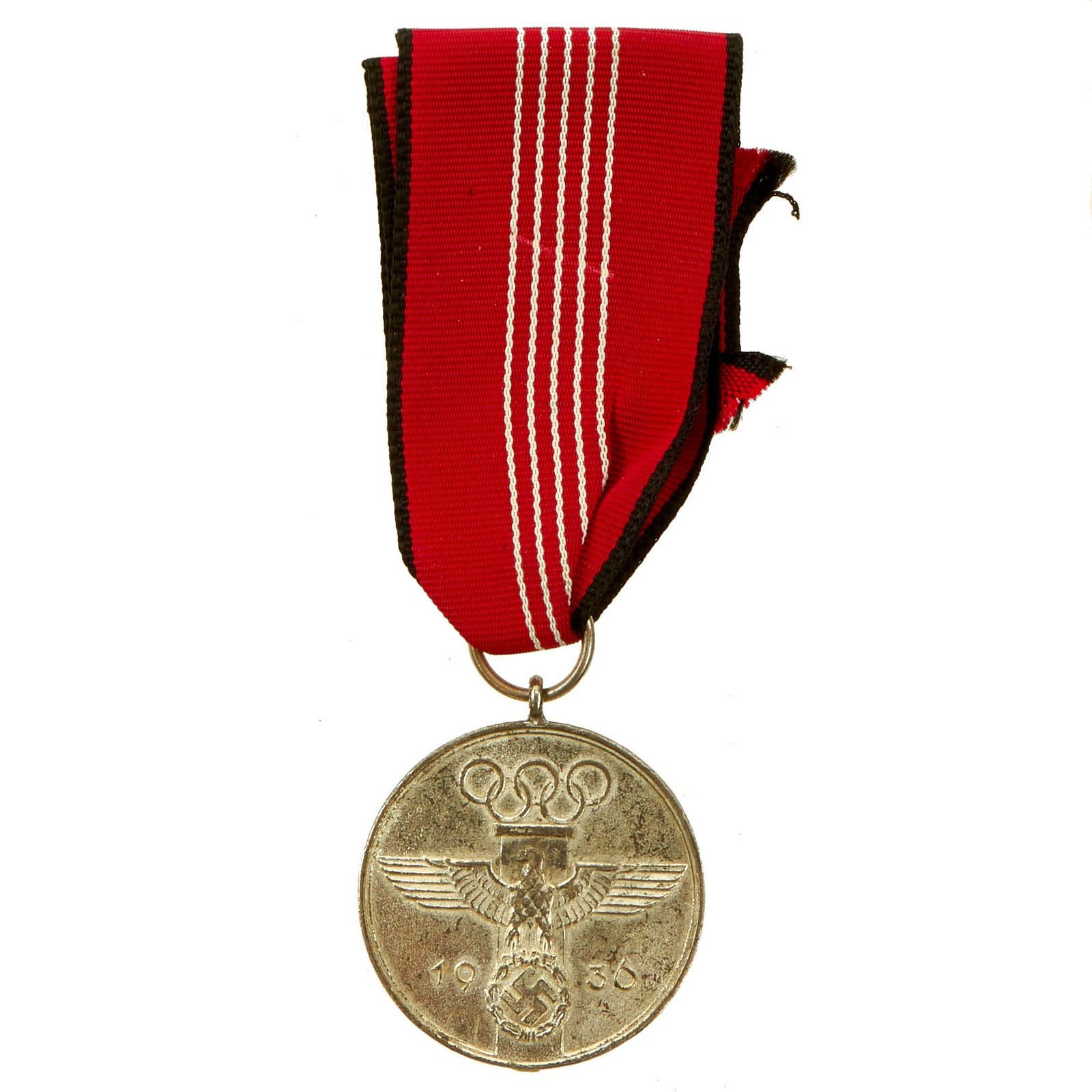 Buy Original German WWII 1936 Berlin Summer Olympic Games Medal with Ribbon | Original Firearms Antique For Sale
