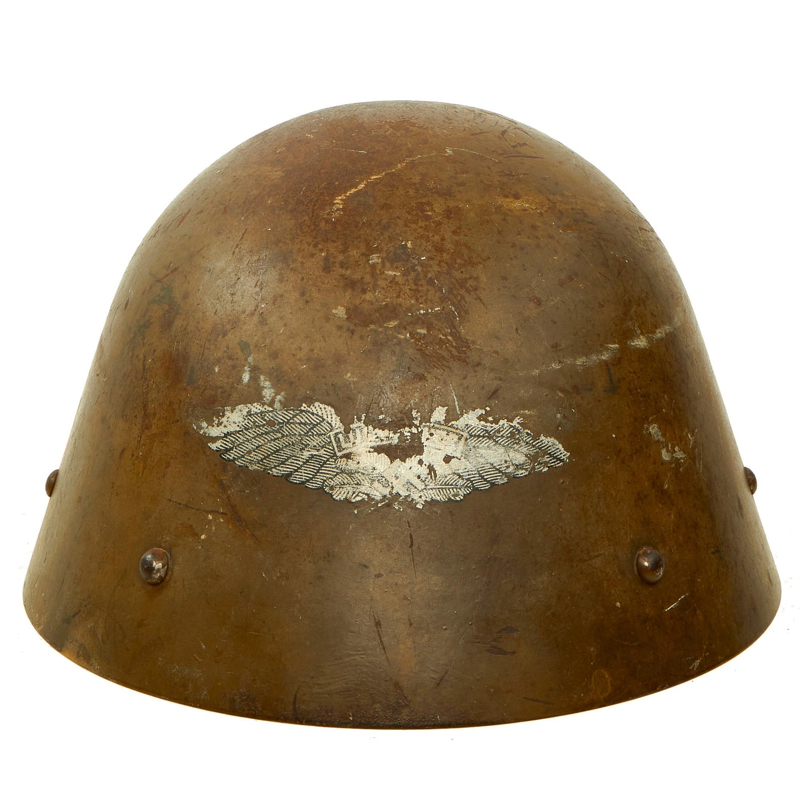 Buy Original Rare Czech WWII Vz32 / M32 "Egg-Shell" Steel Helmet Converted for Luftschutz Use - Dated 1938 | Original Firearms Antique For Sale