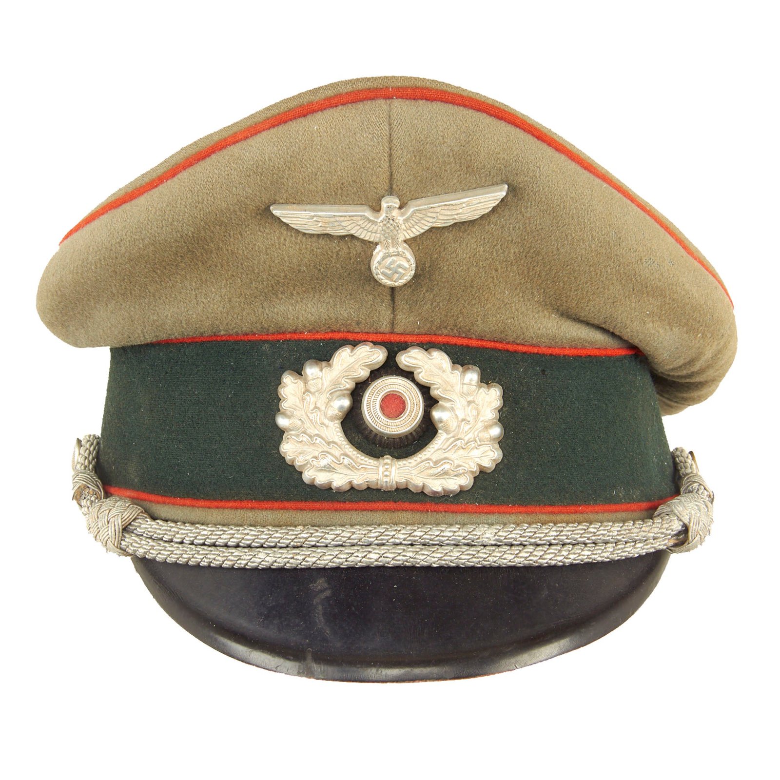 Buy Original German WWII Service Used Army Heer Artillery Officers Schirmmütze Visor Crush Cap | Original Firearms Antique For Sale