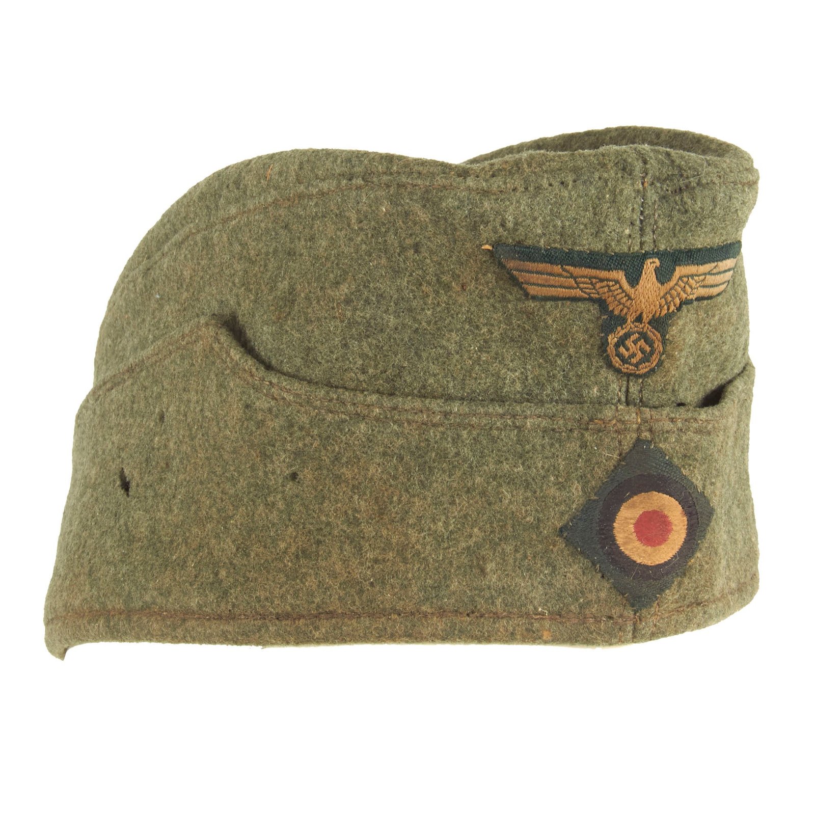 Buy Original German WWII Service Used Heer Army 55cm EM-NCO Schiffchen M38 Overseas Cap | Original Firearms Antique For Sale