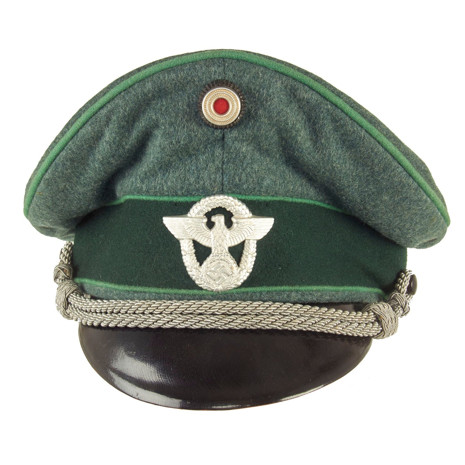 Buy Original German WWII Schutzpolizei Protection Police Officer's Schirmmütze Visor Crushed Cap | Original Firearms Antique For Sale