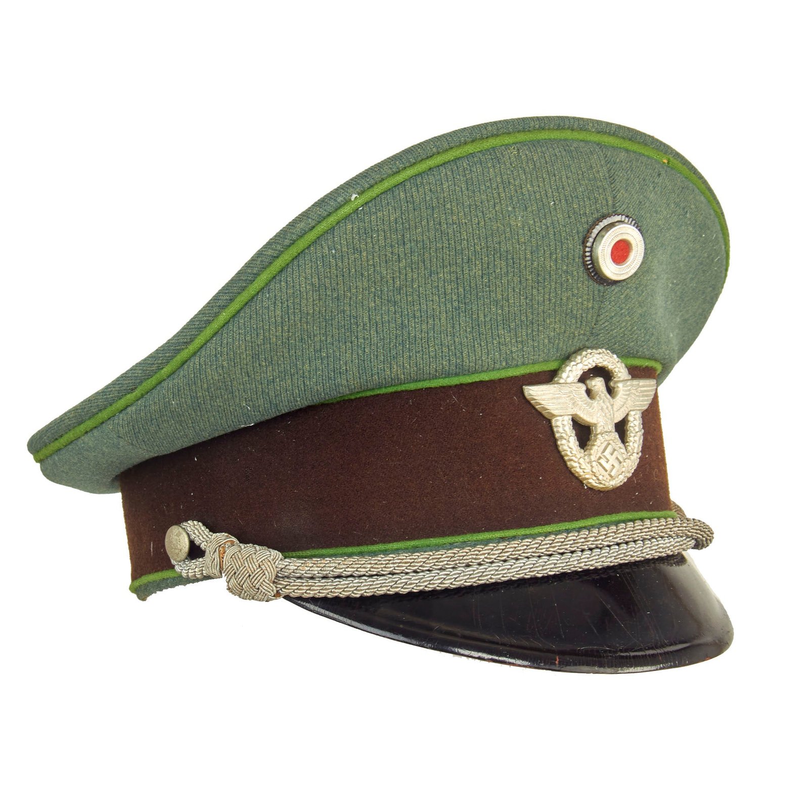 Buy Original German WWII Schutzpolizei Protection Police Officer's Schirmmütze Visor Cap - Schupo | Original Firearms Antique For Sale
