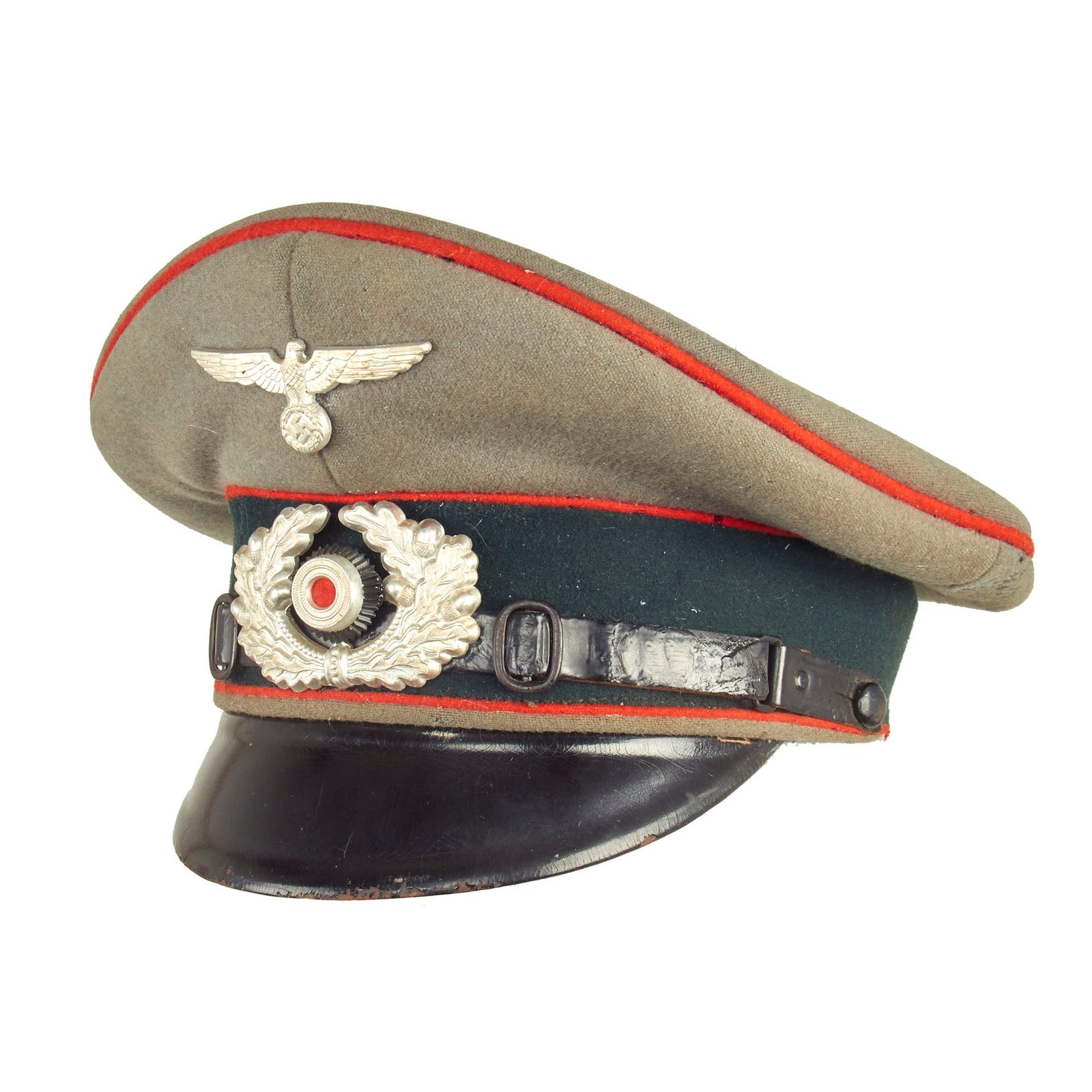Buy Original German WWII Service Used Heer Artillery EM/NCO Schirmmütze Visor Crush Cap | Original Firearms Antique For Sale