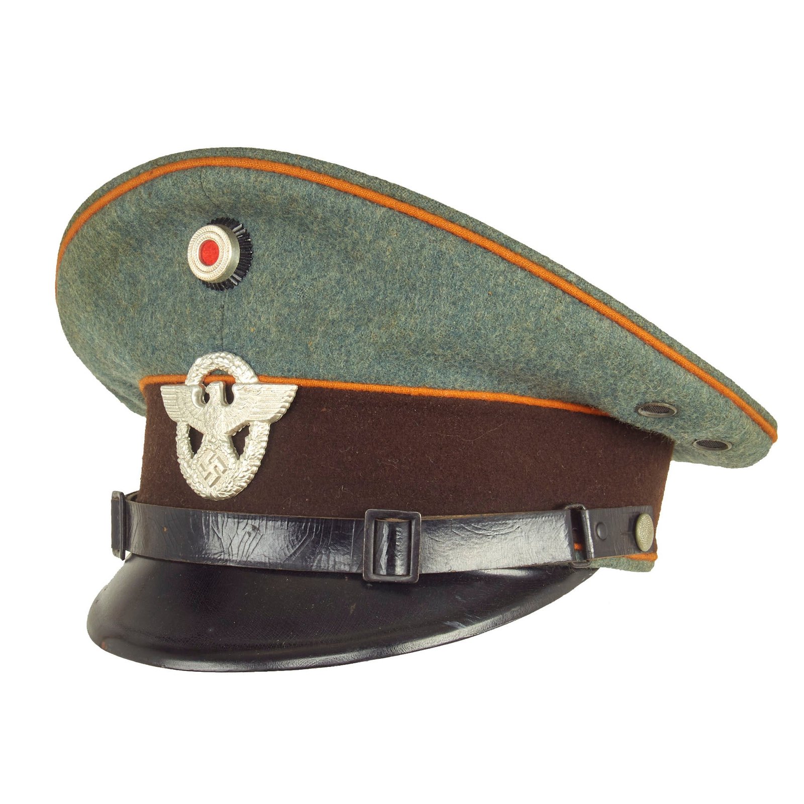 Buy Original German WWII Gendarmerie Rural Police NCO's Schirmmütze Visor Cap by Marie Slama & Sohn | Original Firearms Antique For Sale