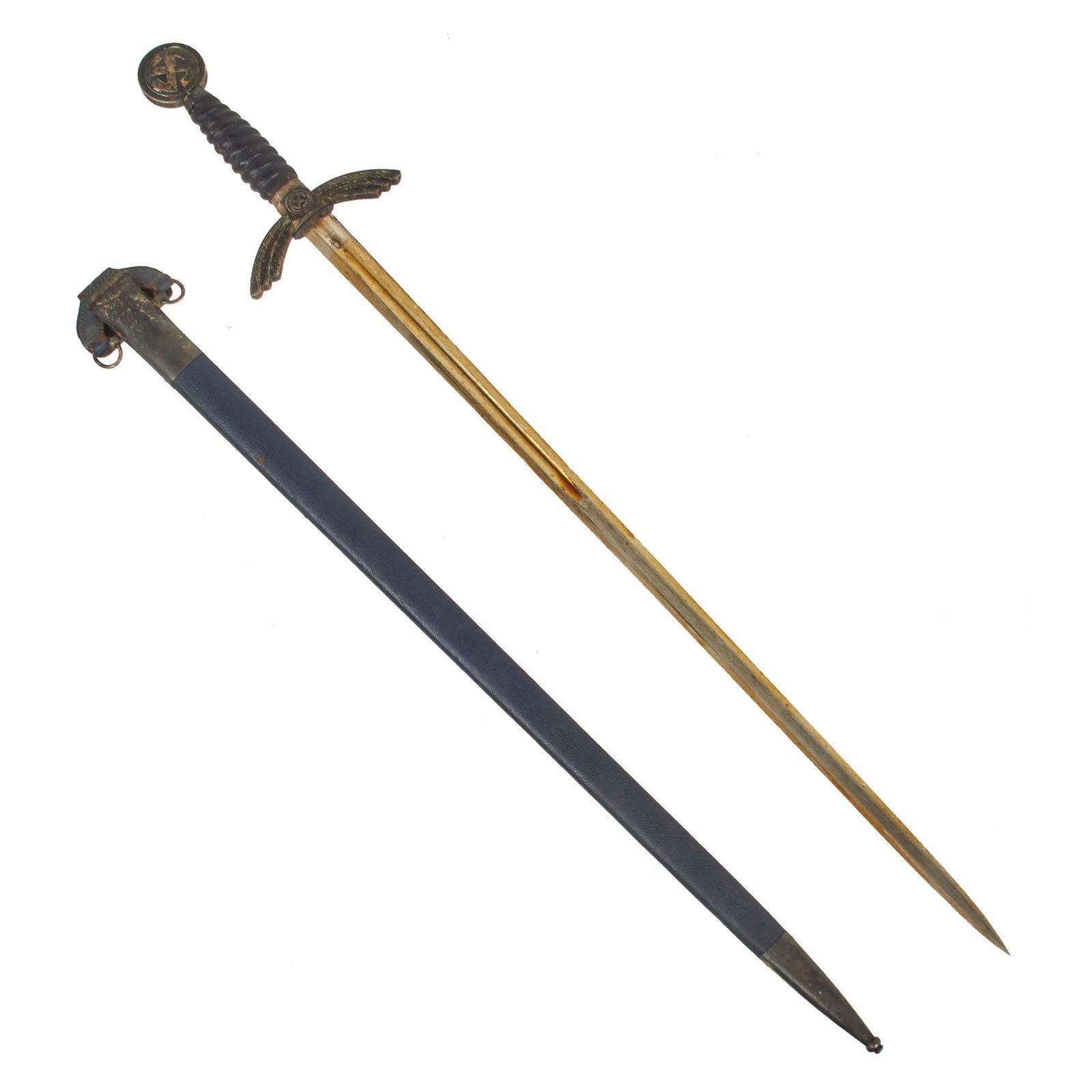 Buy Original German WWII Early Luftwaffe Officer Sword by Carl Eickhorn with Scabbard - Nickel Plated Blade | Original Firearms Antique For Sale