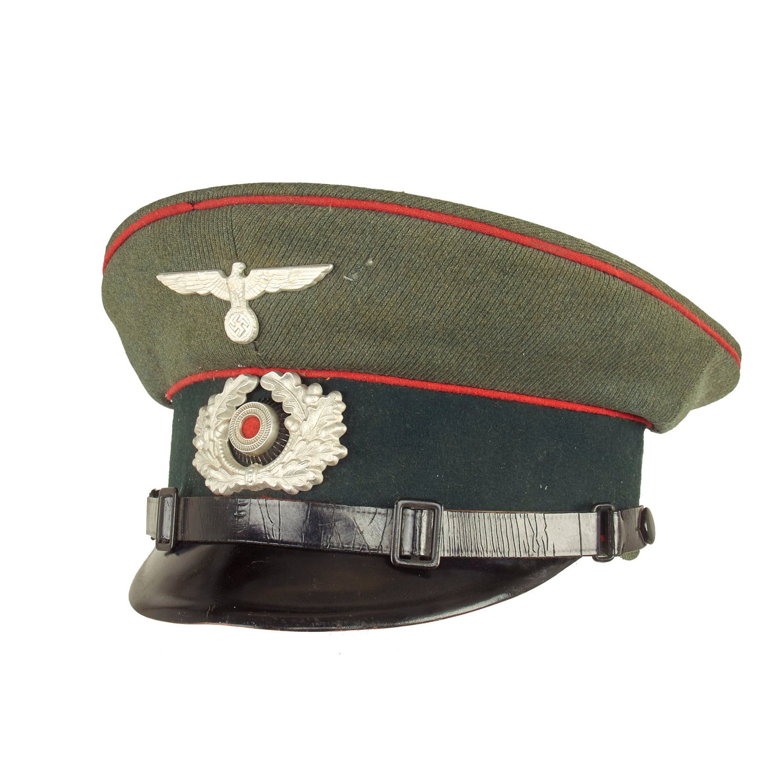 Buy Original German WWII Heer Army Artillery EM/NCO Schirmmütze Visor Cap - Size 55 1/2 | Original Firearms Antique For Sale