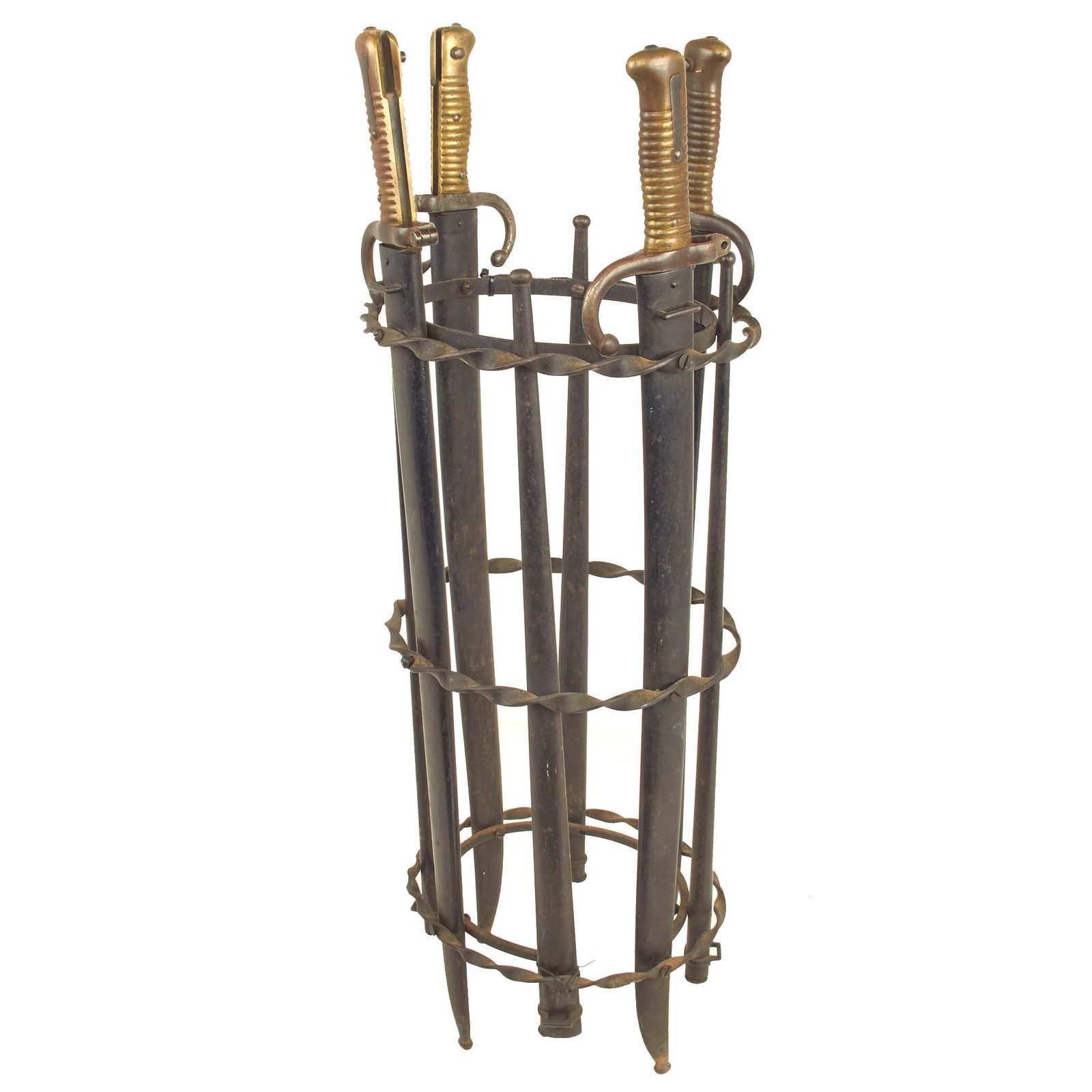Buy Original Custom Umbrella Basket Made With Four French M1866 Bayonets in Scabbards and Gras Bayonet Scabbards | Original Firearms Antique For Sale