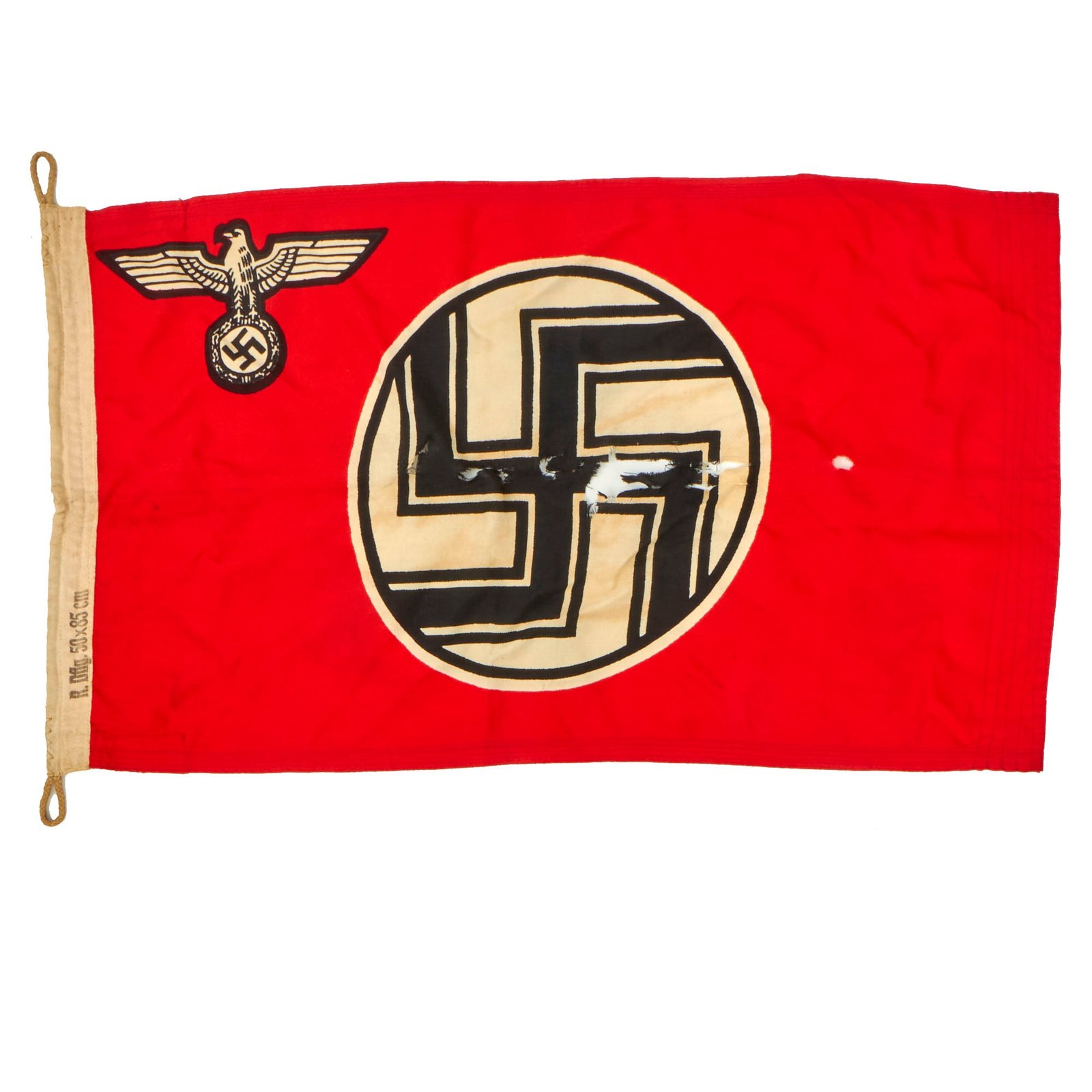 Buy Original German WWII Rare NSDAP Small 50cm x 85cm State Service Flag by Koechlin, Baumgartner u. Cie. A.G. - Reichsdienstflagge | Original Firearms Antique For Sale
